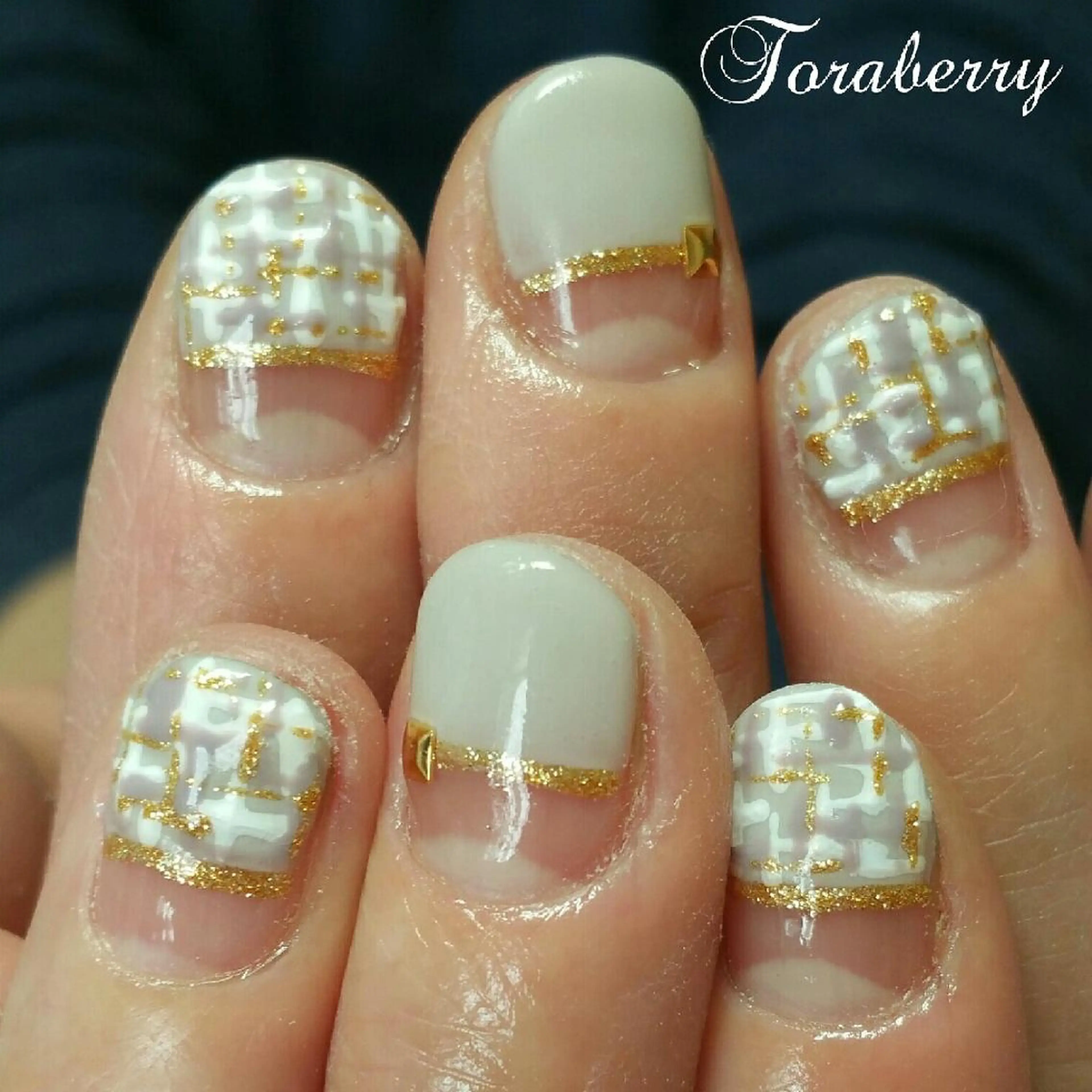 ネイル ツイードネイル ハンドネイル ネイリスト なつみのネイルデザイン