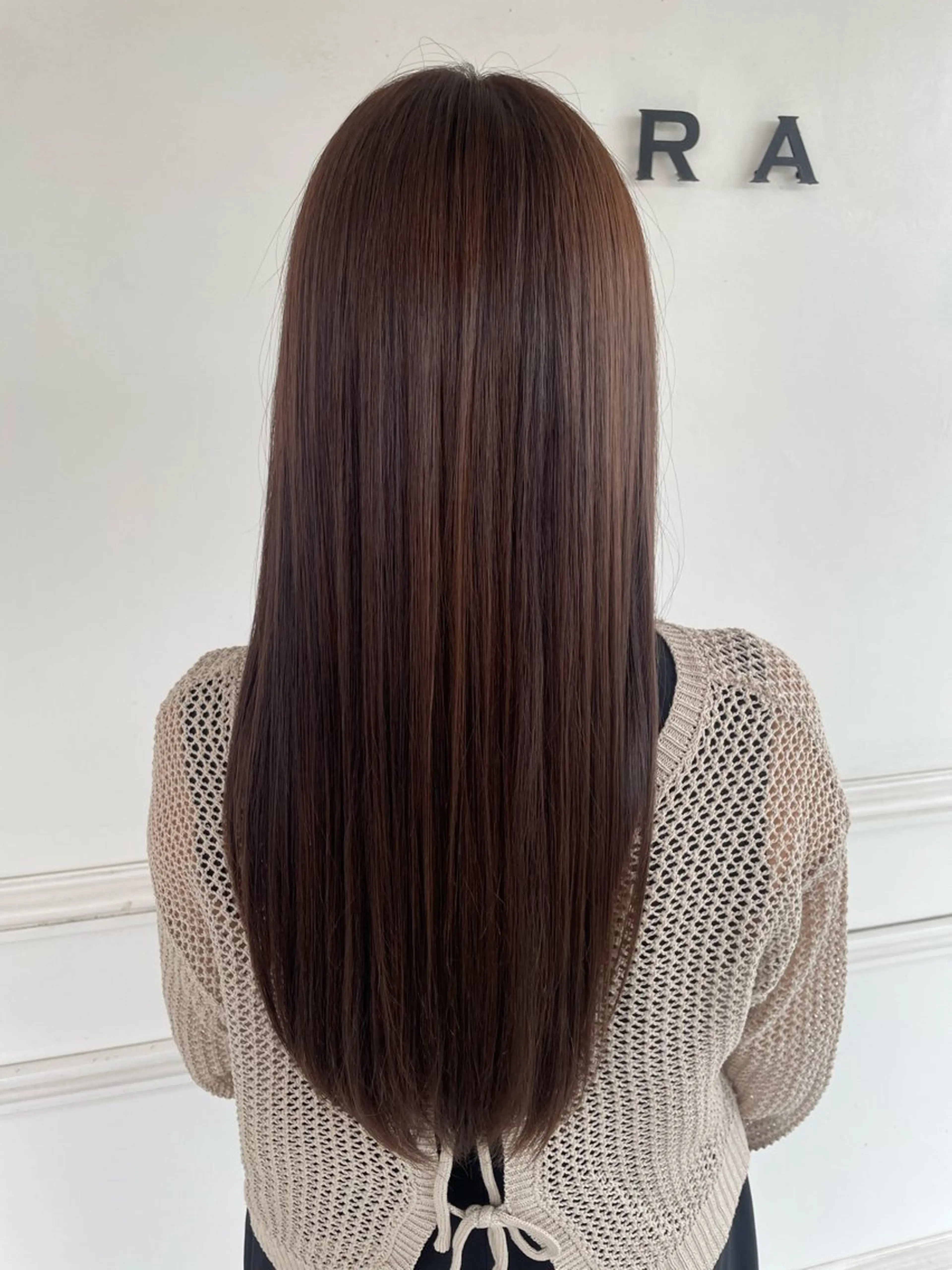 セミロング ヘアカラー トリートメント 長岡 香澄のヘアスタイル
