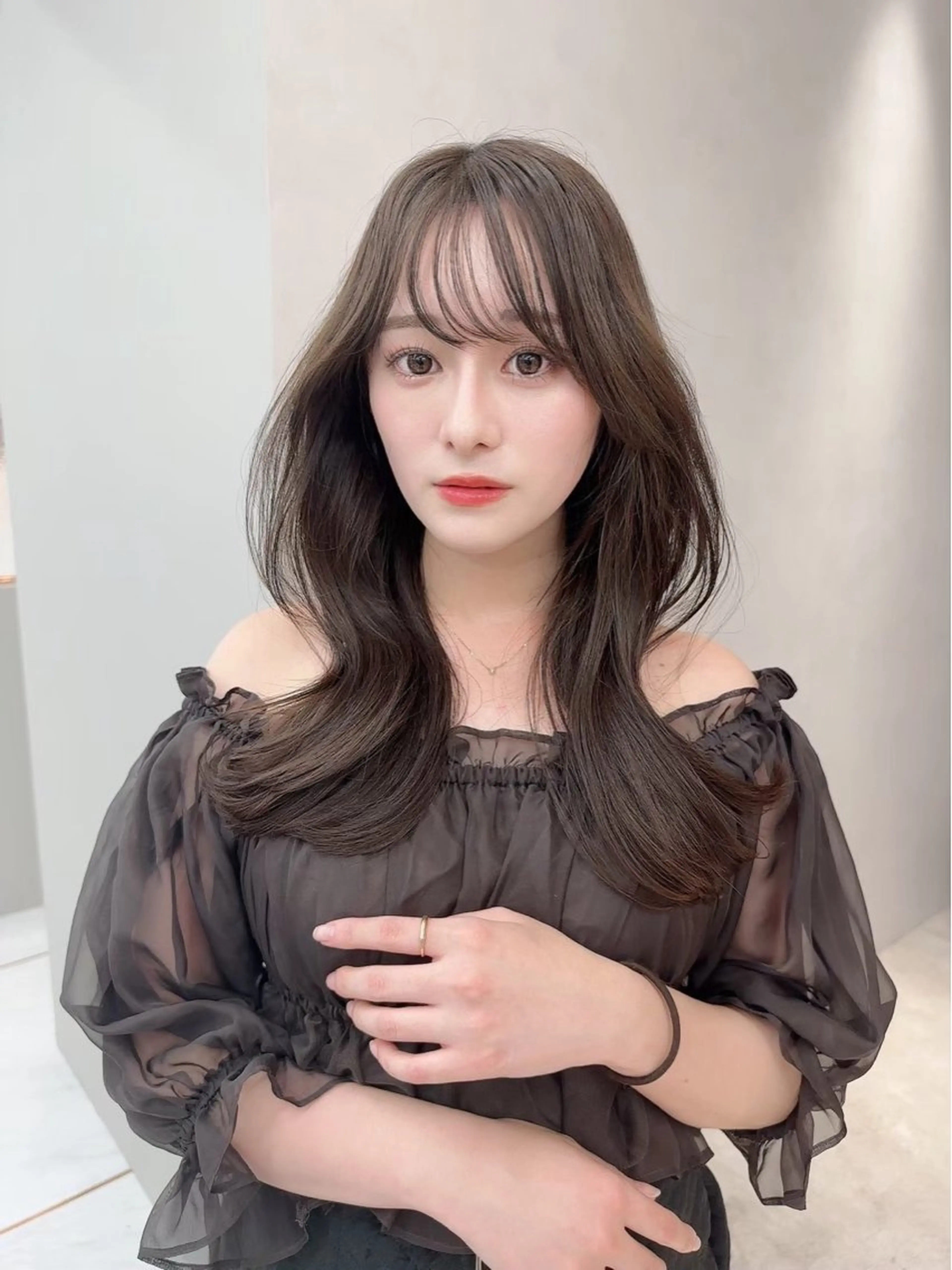 セミロング カラー カット ヘアカラー トリートメント ヘッドスパ 池袋/韓国風レイヤー 髪質改善【ugen】のヘアスタイル