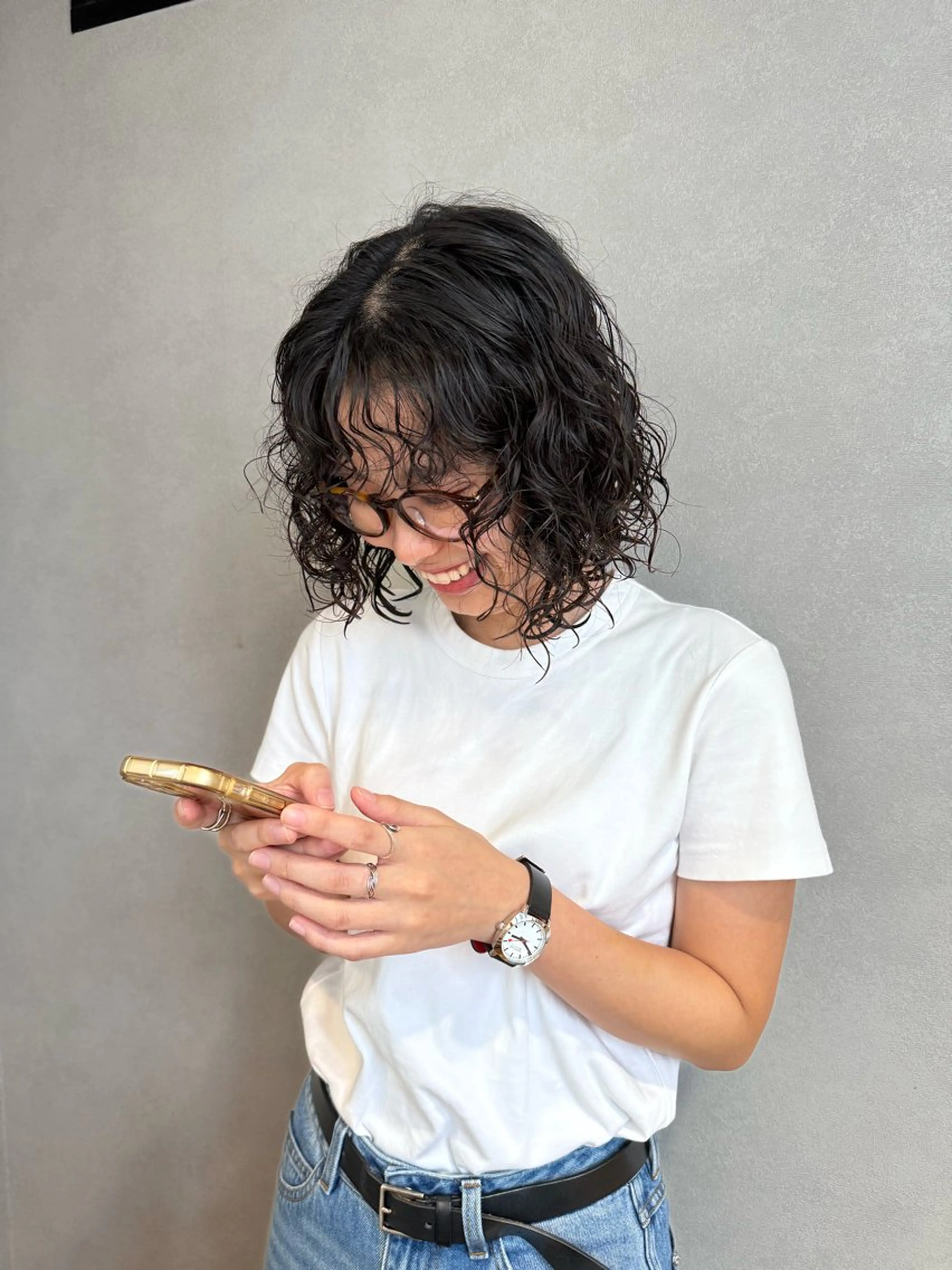 ミディアム パーマ 門野 優羽のヘアスタイル