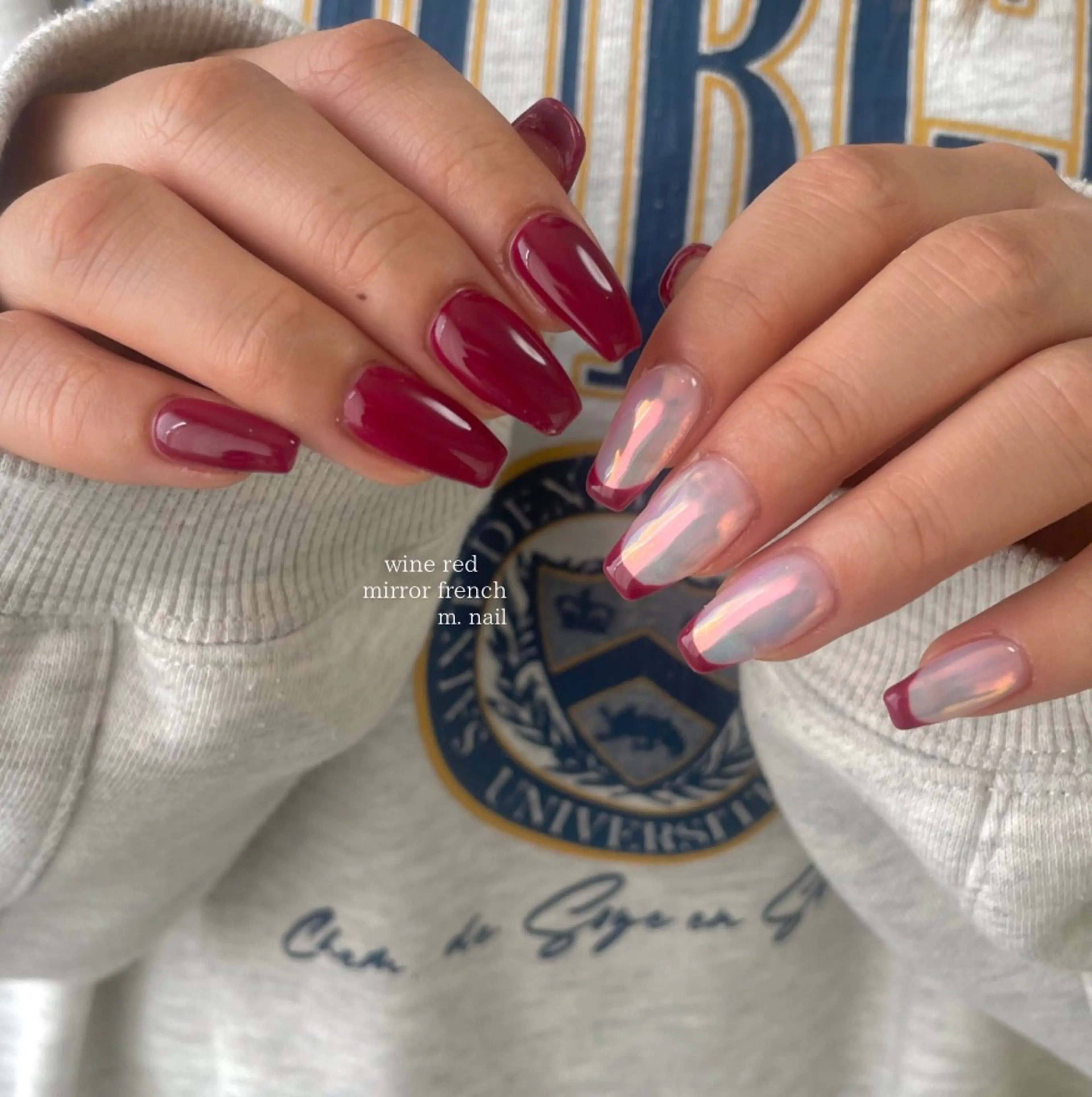 ネイル フレンチネイル ミラーネイル オフィスネイル シンプルネイル ハンドネイル m.nail salonのネイルデザイン