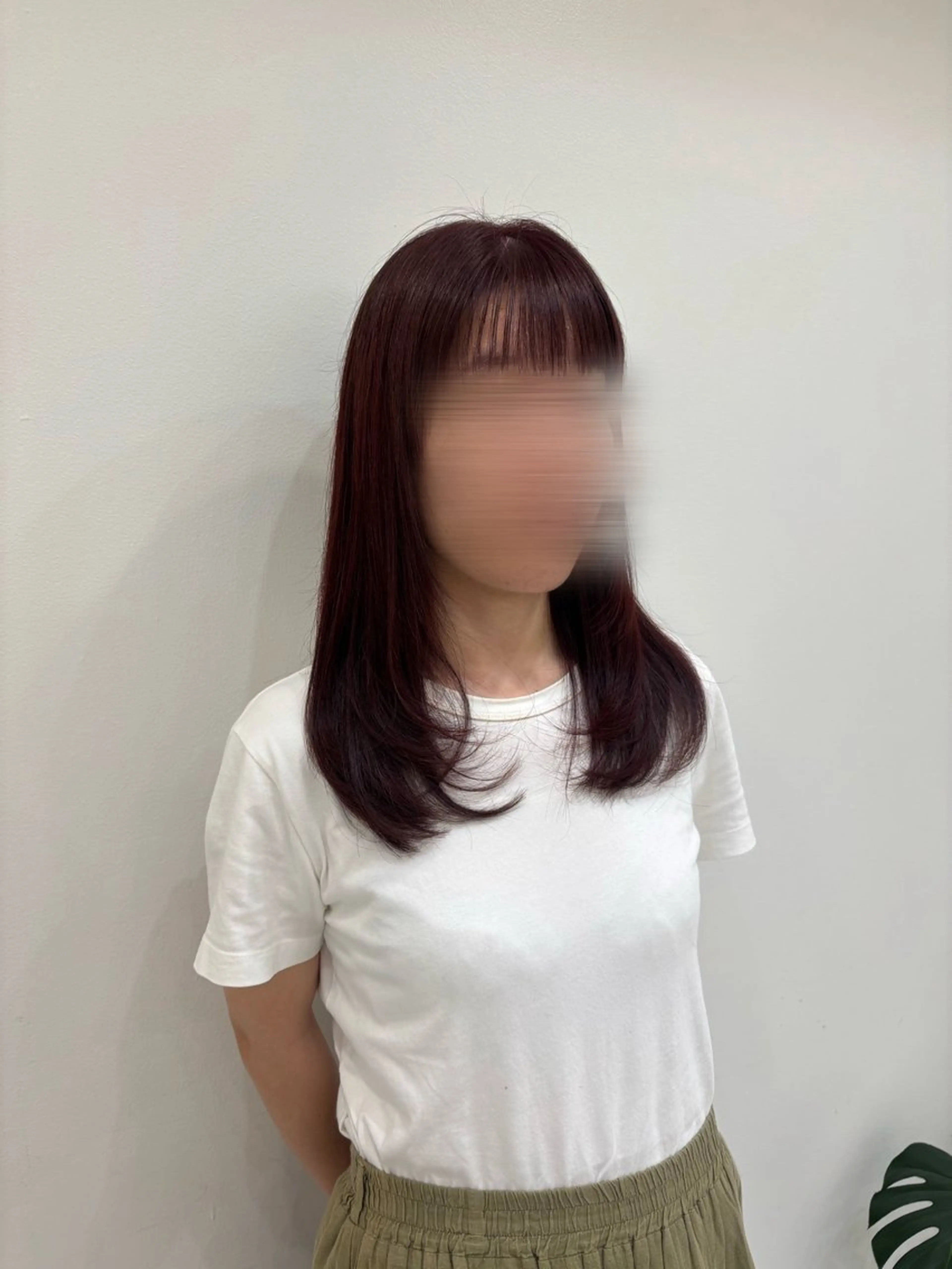 セミロング カラー カシス レイヤーカット カット ヘアカラー トリートメント ii+U 銀座【アイユーギンザ】所属・Hikaru 銀座美容師のヘアスタイル