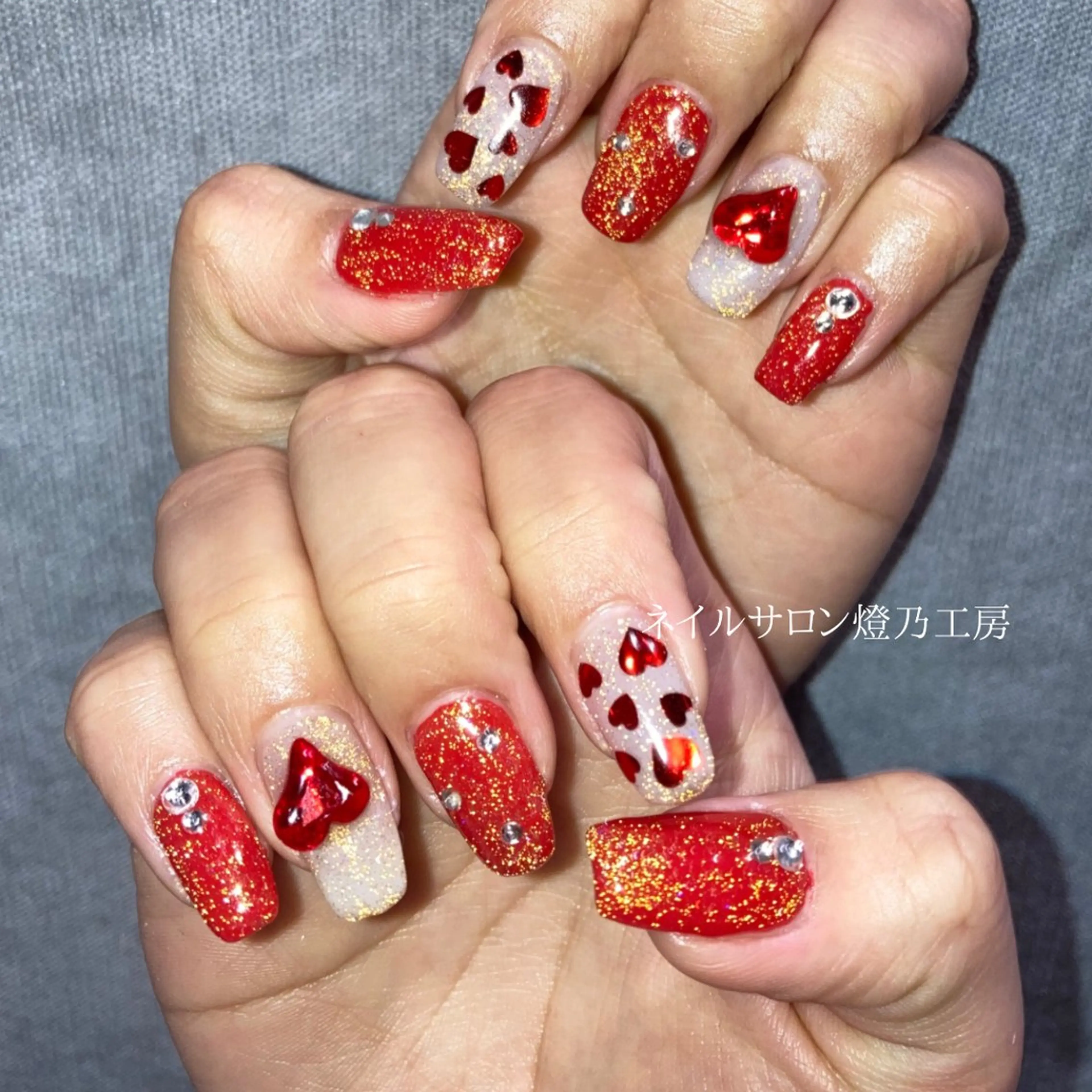 ネイル バレンタイン 大山 なつみのネイルデザイン