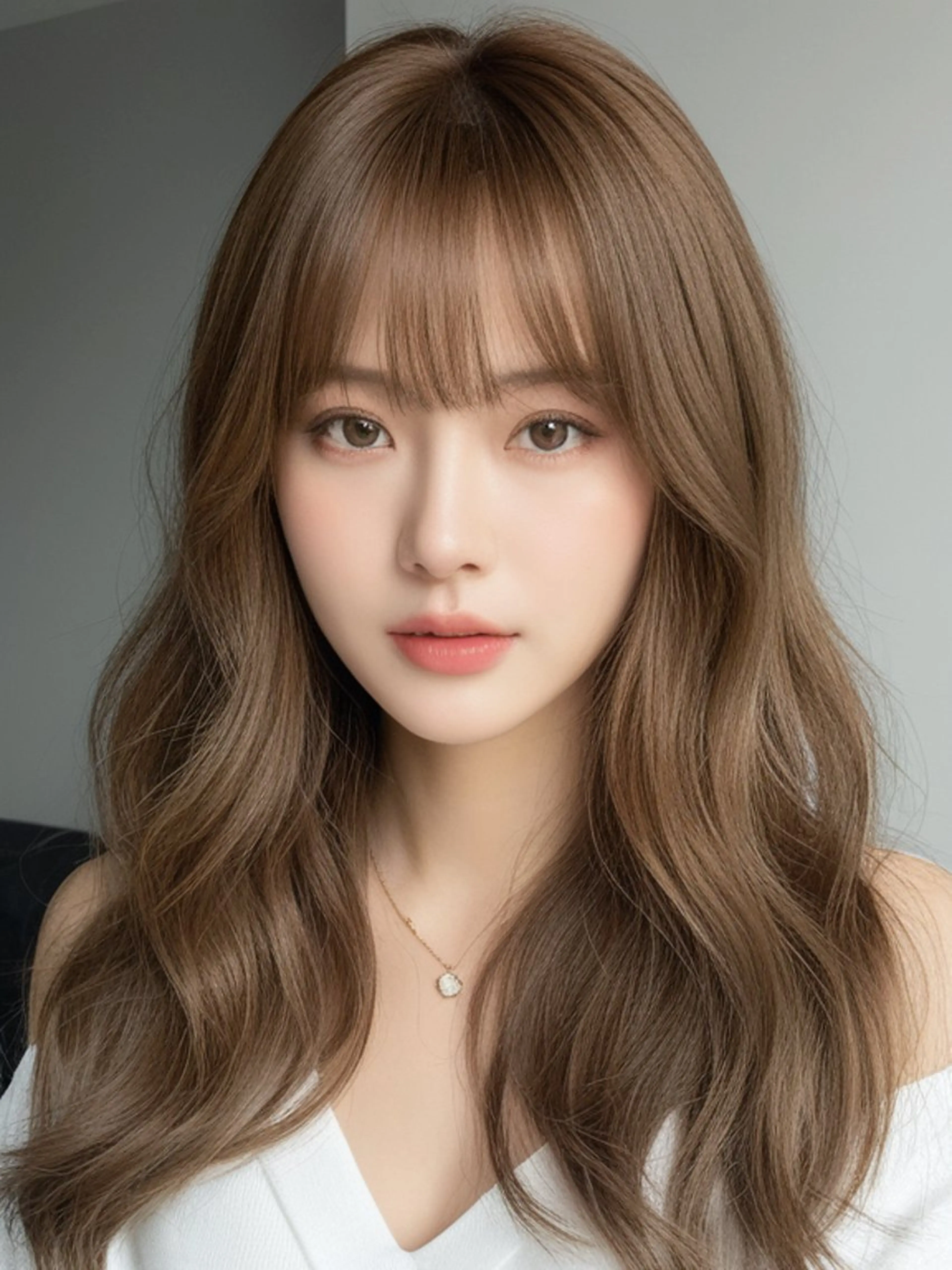 ロング くびれヘア 韓国風ヘア レイヤーカット シースルーバング カット ヘアカラー トリートメント 新宿/韓国レイヤー 顔まわり/RIKUのヘアスタイル