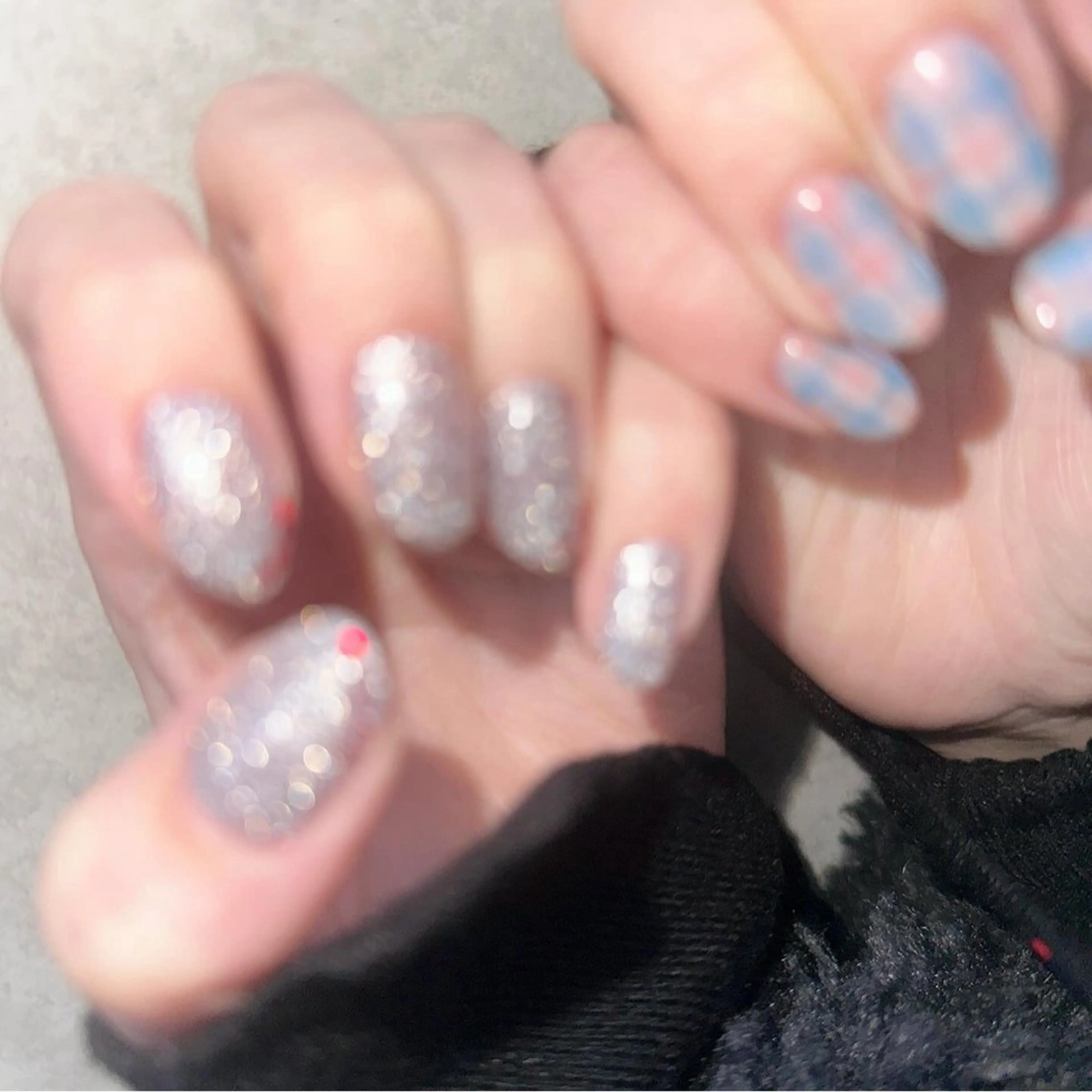 ネイル フラッシュネイル 氷ネイル・うるうるネイル 韓国ネイル ラメ(グリッター) ニュアンスネイル 🪞KAPE NAIL 🪞のネイルデザイン