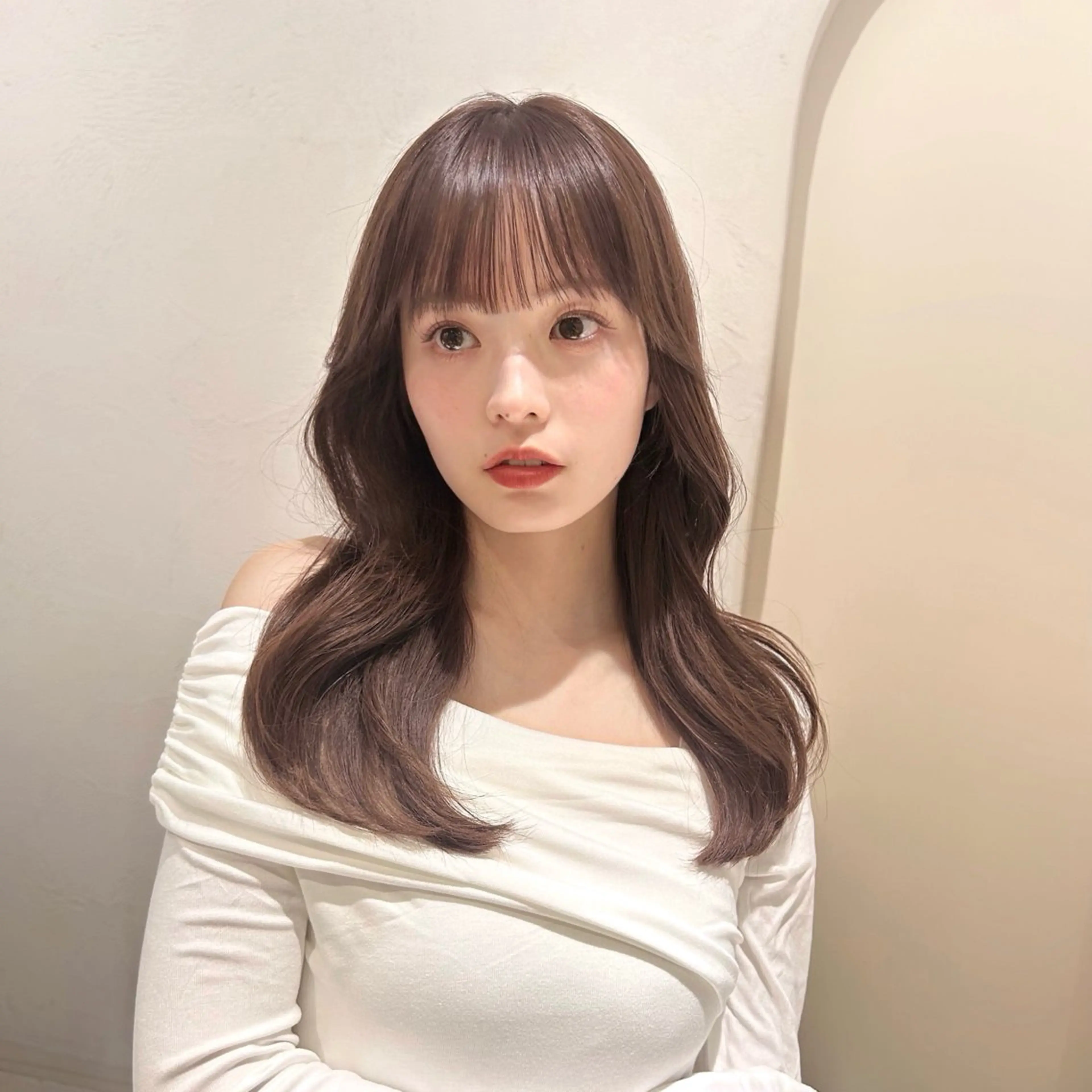 ロング 顔周りカット ミディアムヘア Chifumiのヘアスタイル