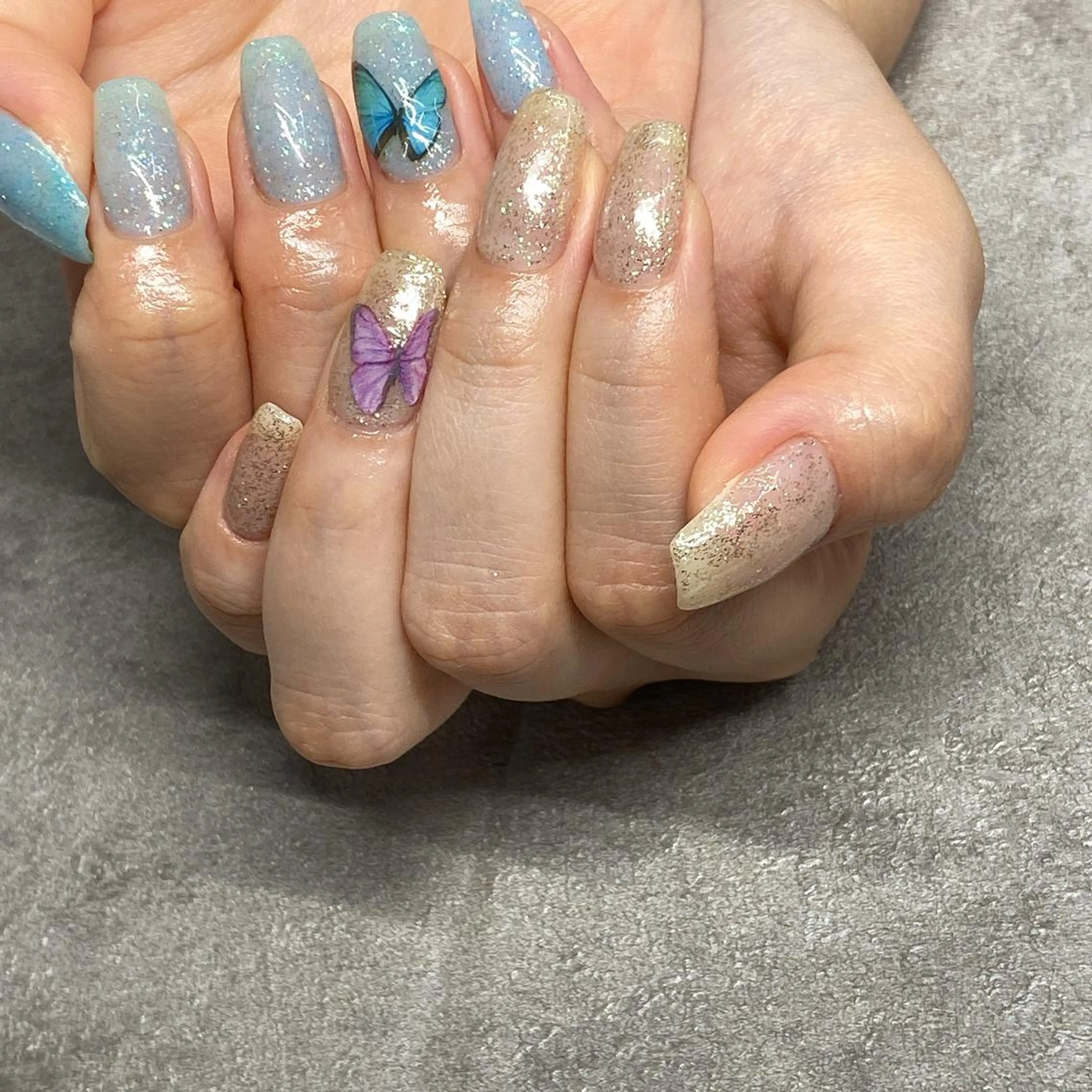 ネイル ラメ(グリッター) ハンドネイル JERRIE 　 韓国ネイル/自爪育成所属・✴︎JERRIE✴︎ 浮かない◎折れない◎のネイルデザイン