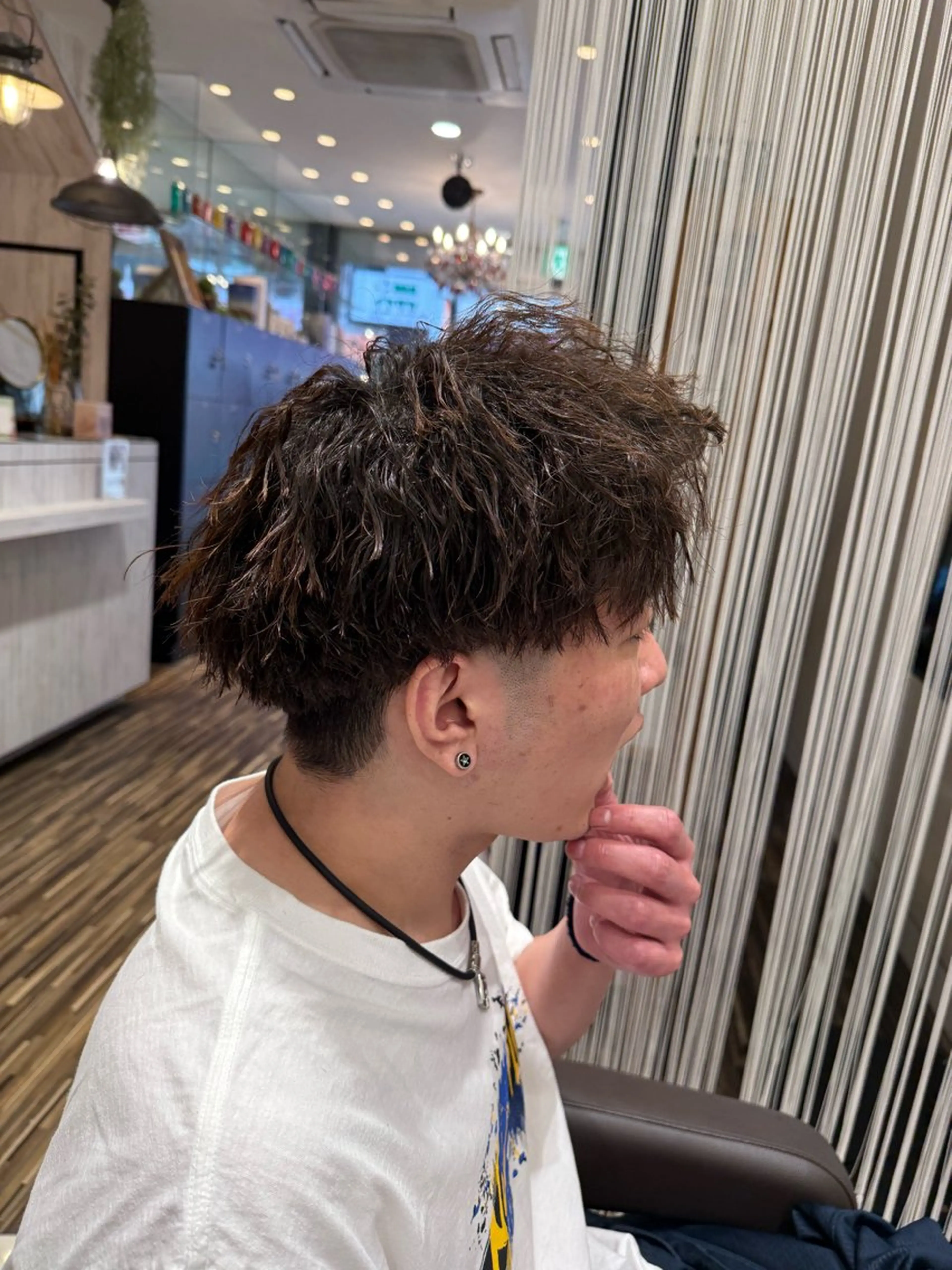 パーマ メンズ カット パーマ トリートメント EARTH 山﨑龍馬のヘアスタイル