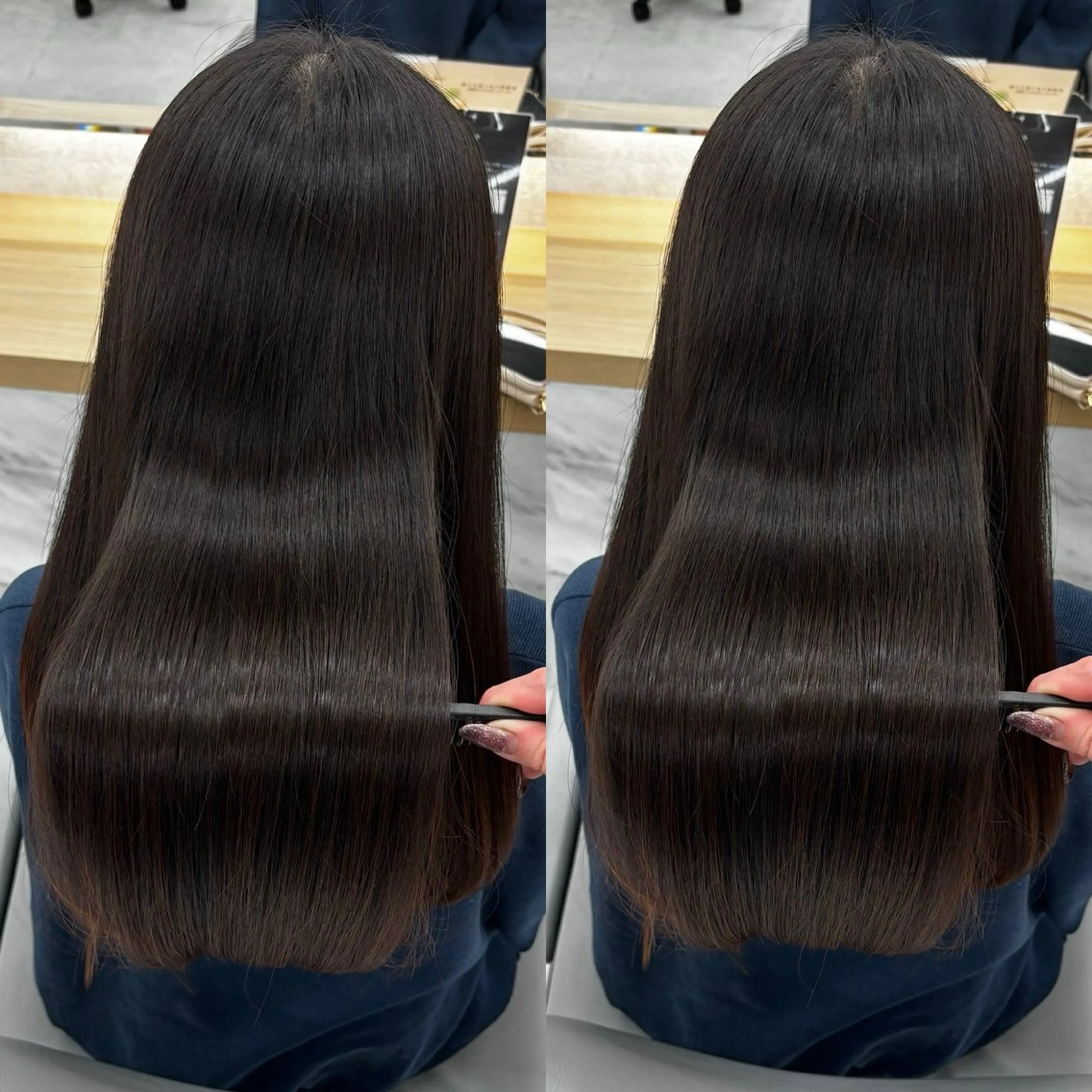 ロング カット ヘアカラー 縮毛矯正 トリートメント 銀座⭐️髪質改善⭐️ 平中　留生のヘアスタイル