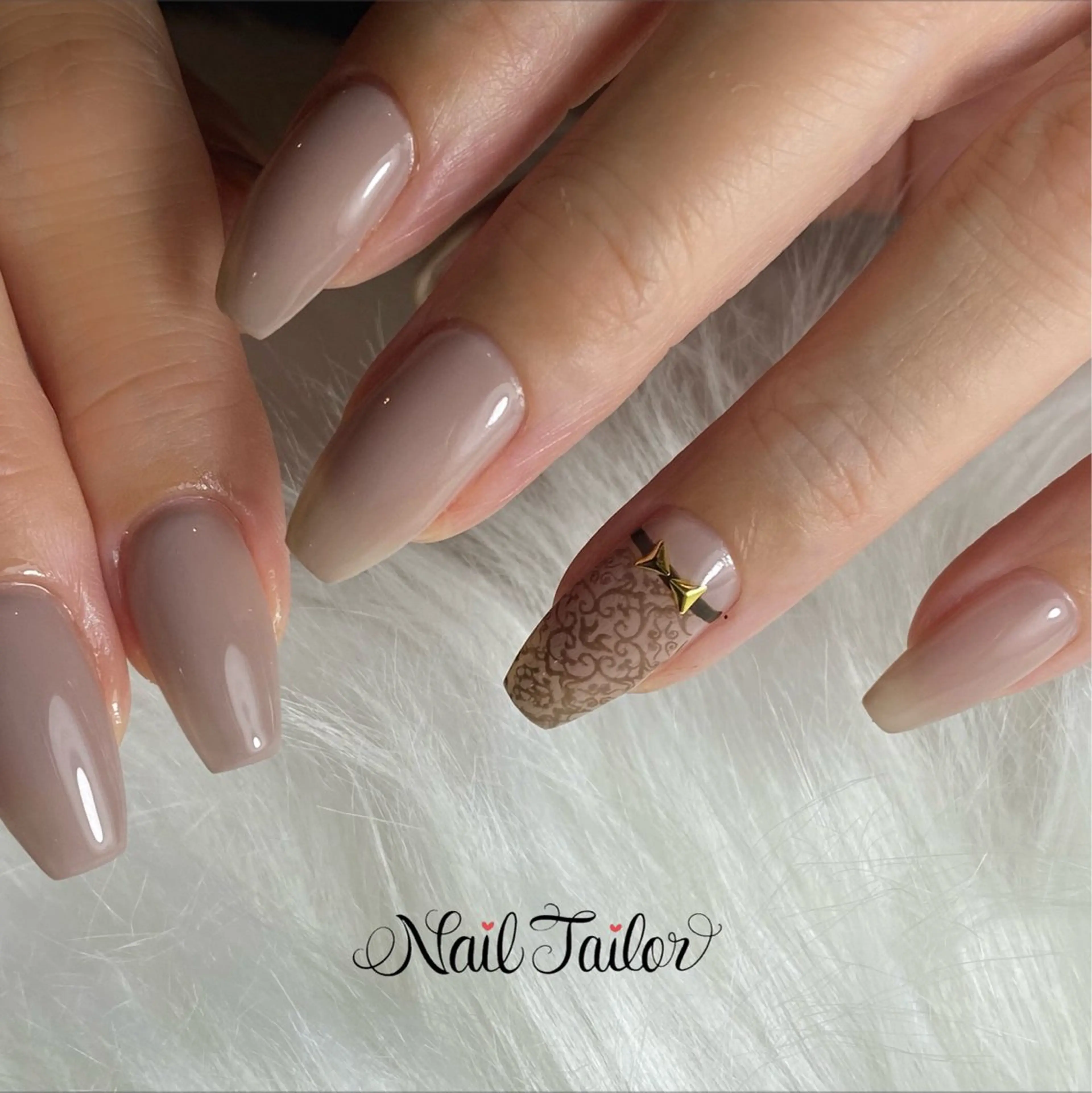 ネイル 長さ出し ジェルネイル レース ロングネイル ワンカラーネイル ハンドネイル 〜Nail Tailor〜　ネイルテイラー所属・NailTailor ネイルテイラーのネイルデザイン