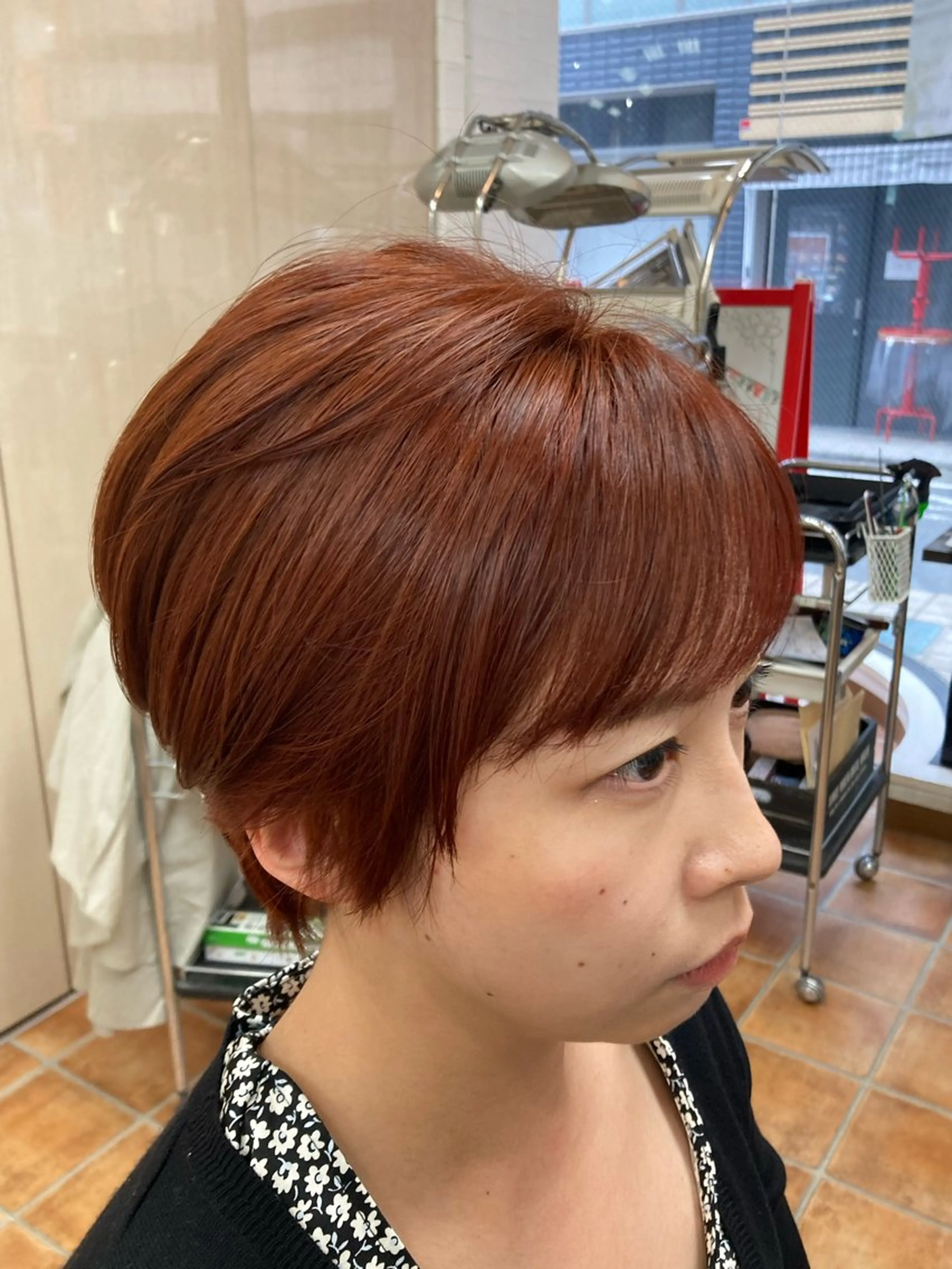 ショート カラー メンズ ブラウンカラー オレンジ オレンジブラウン ヘアカラー トリートメント 🕊髪質改善縮毛矯正 /艶髪/関内🕊あべのヘアスタイル