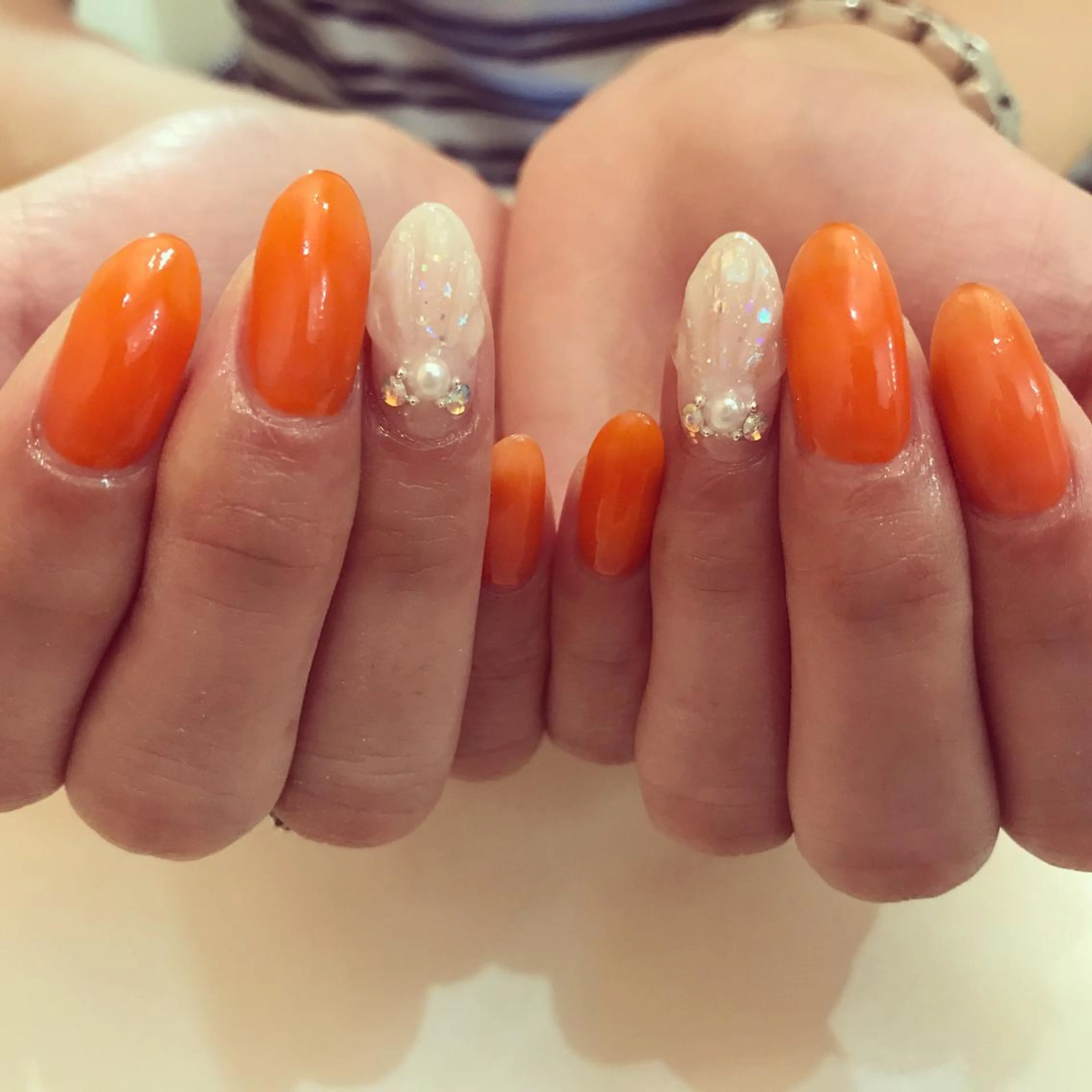 ネイル オレンジ maison　opus所属・nailartist lisaのネイルデザイン