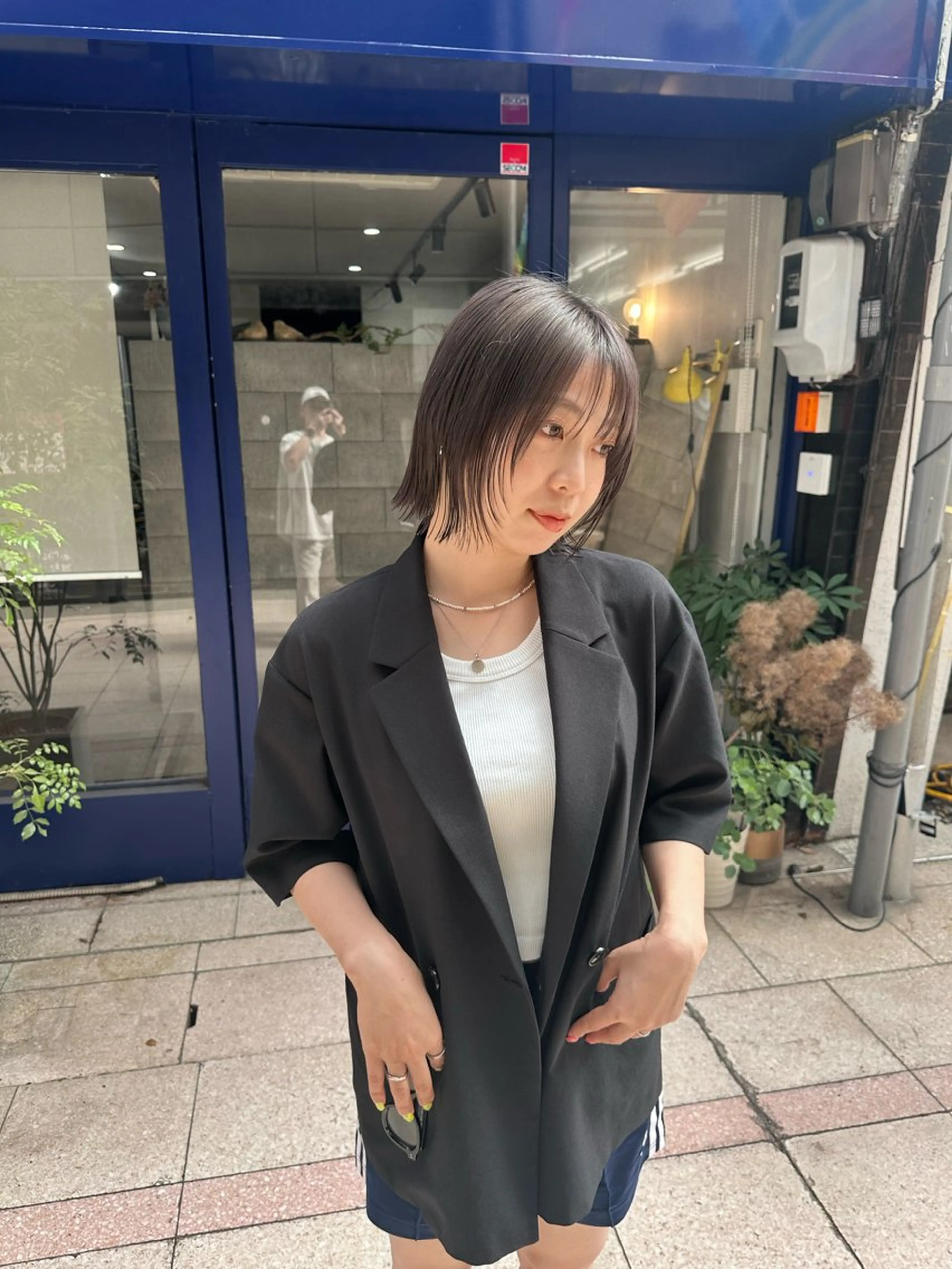 ショート ボブレイヤー ボブ レイヤーカット t.hair垂門真吾 曲がる縮毛矯正/ボブのヘアスタイル