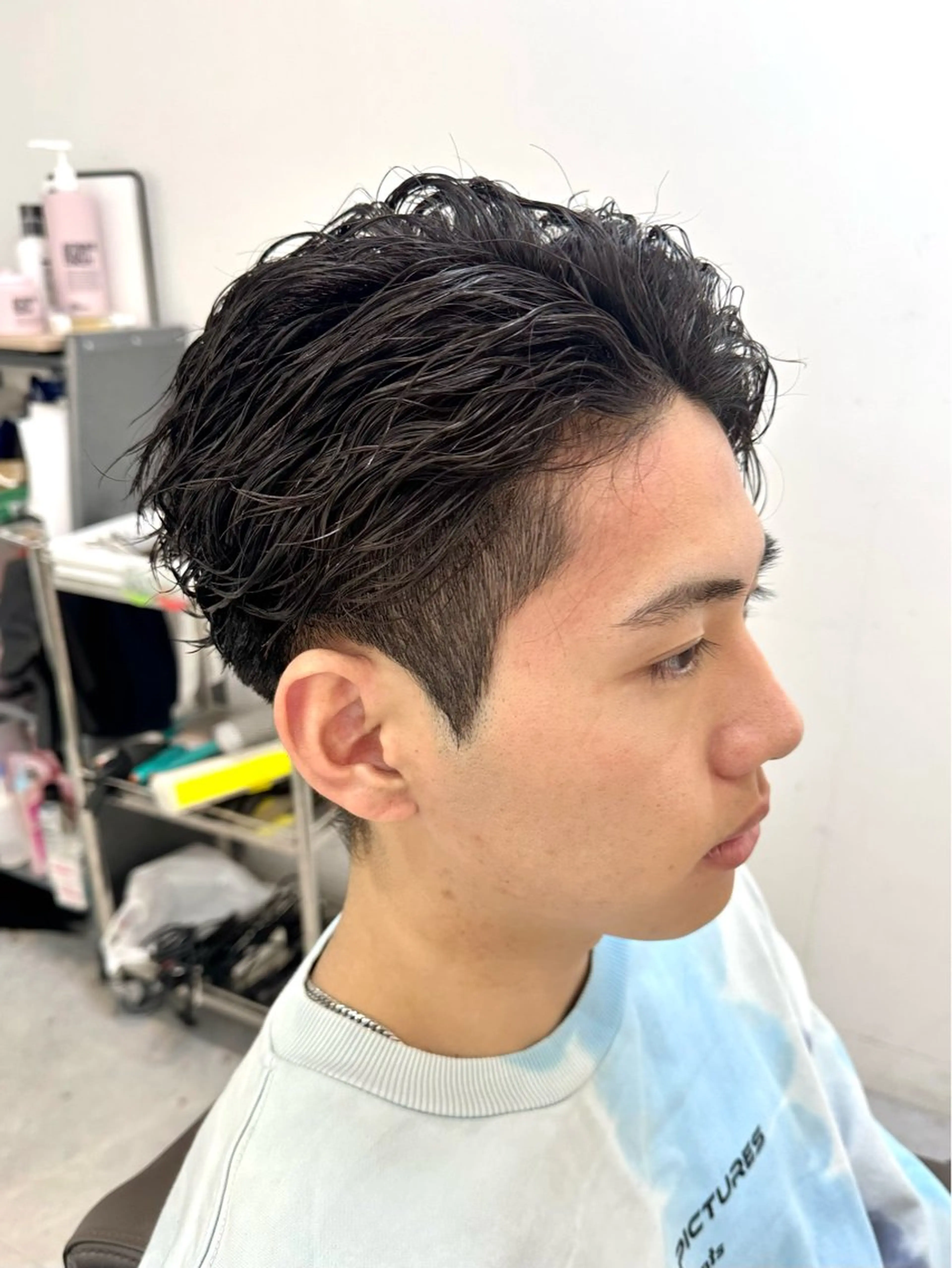 ショート パーマ メンズ メンズパーマ カット パーマ Je suis heureuse Union所属・佐藤 ふみやのヘアスタイル