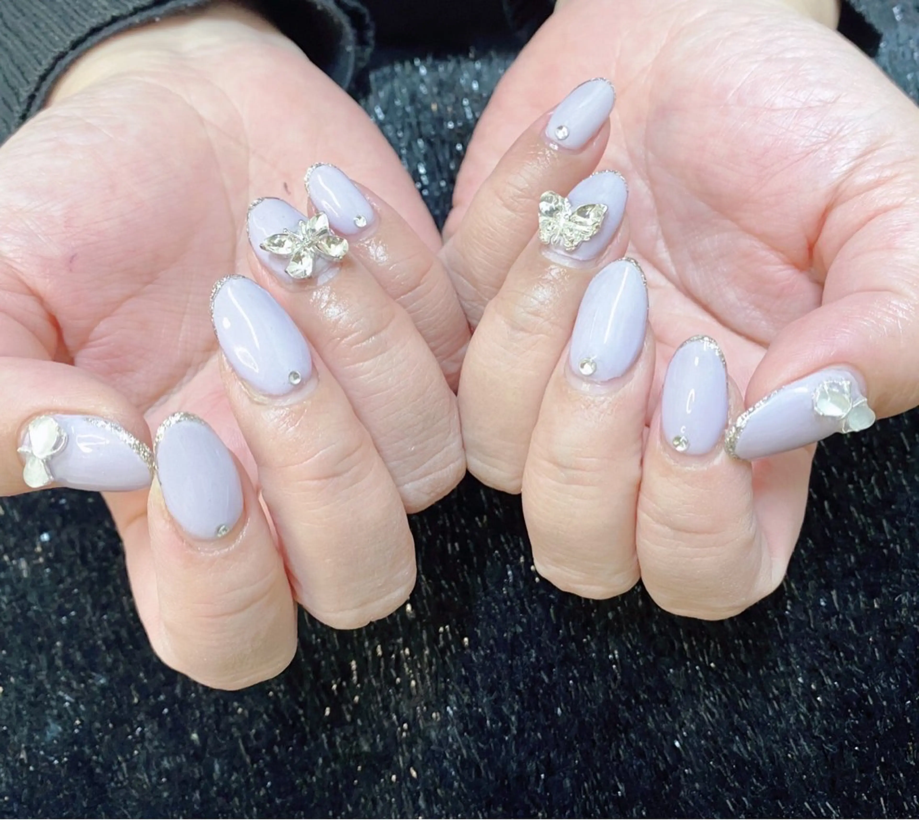 ネイル 成人式 フレンチネイル ジェルネイル ガラスフレンチ 韓国ネイル 大門浜松町 ネイルのネイルデザイン