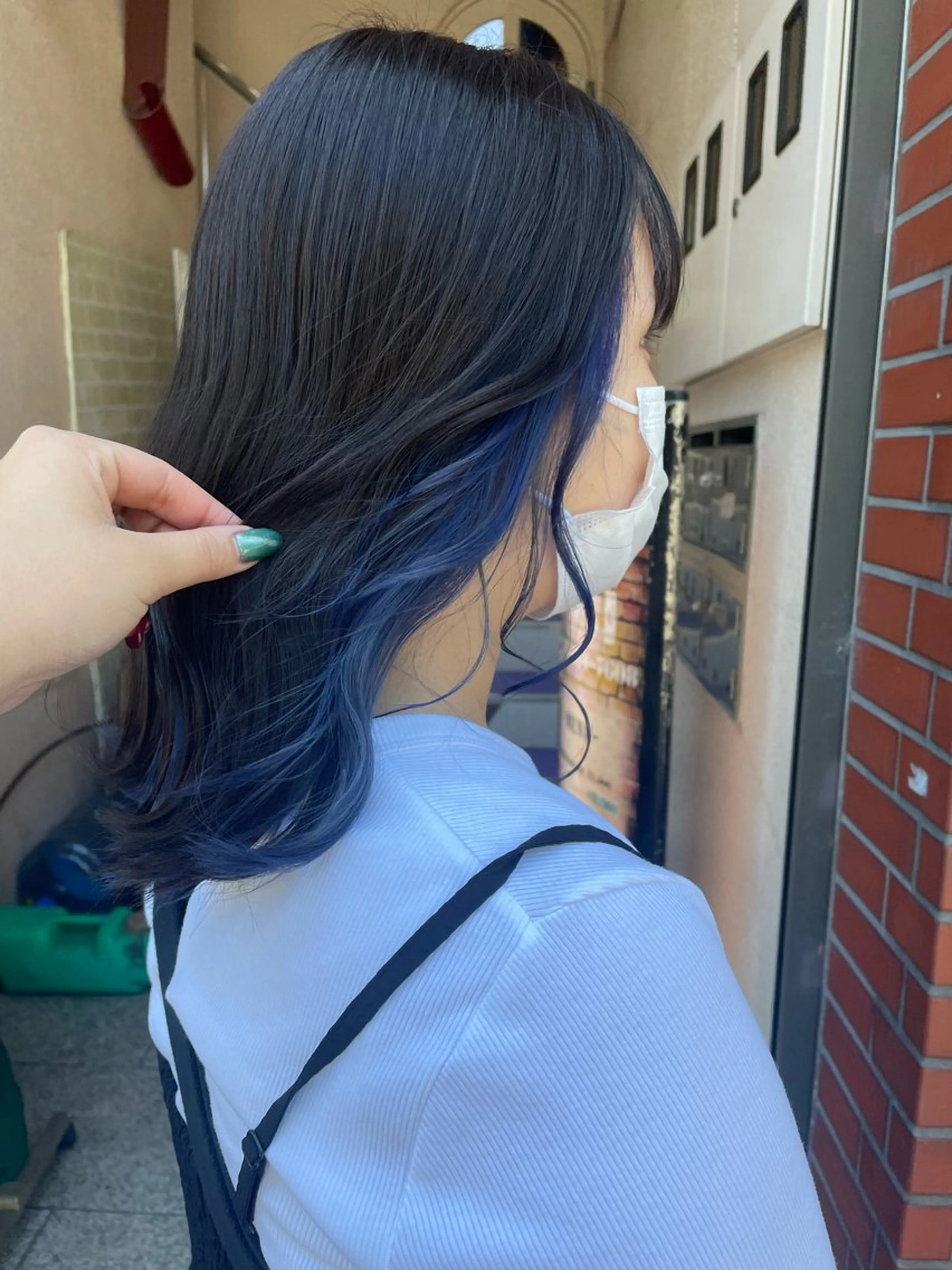 セミロング カラー ブルーカラー ダブルカラー インナーカラー 👑派手髪/カット 👑ANRYのヘアスタイル