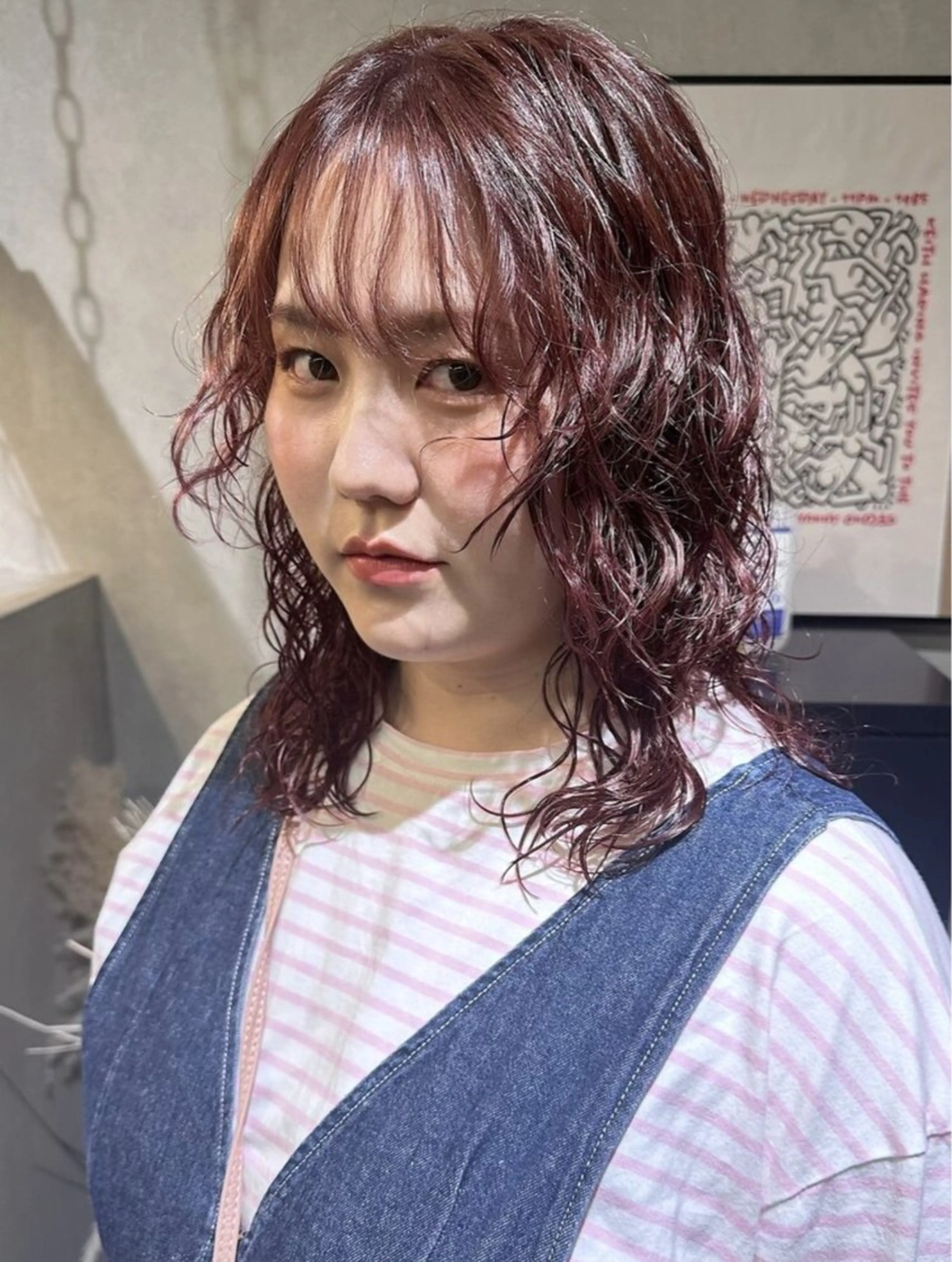 ミディアム パーマ morrow by suntown所属・💙AKANE レディースカット💙のヘアスタイル