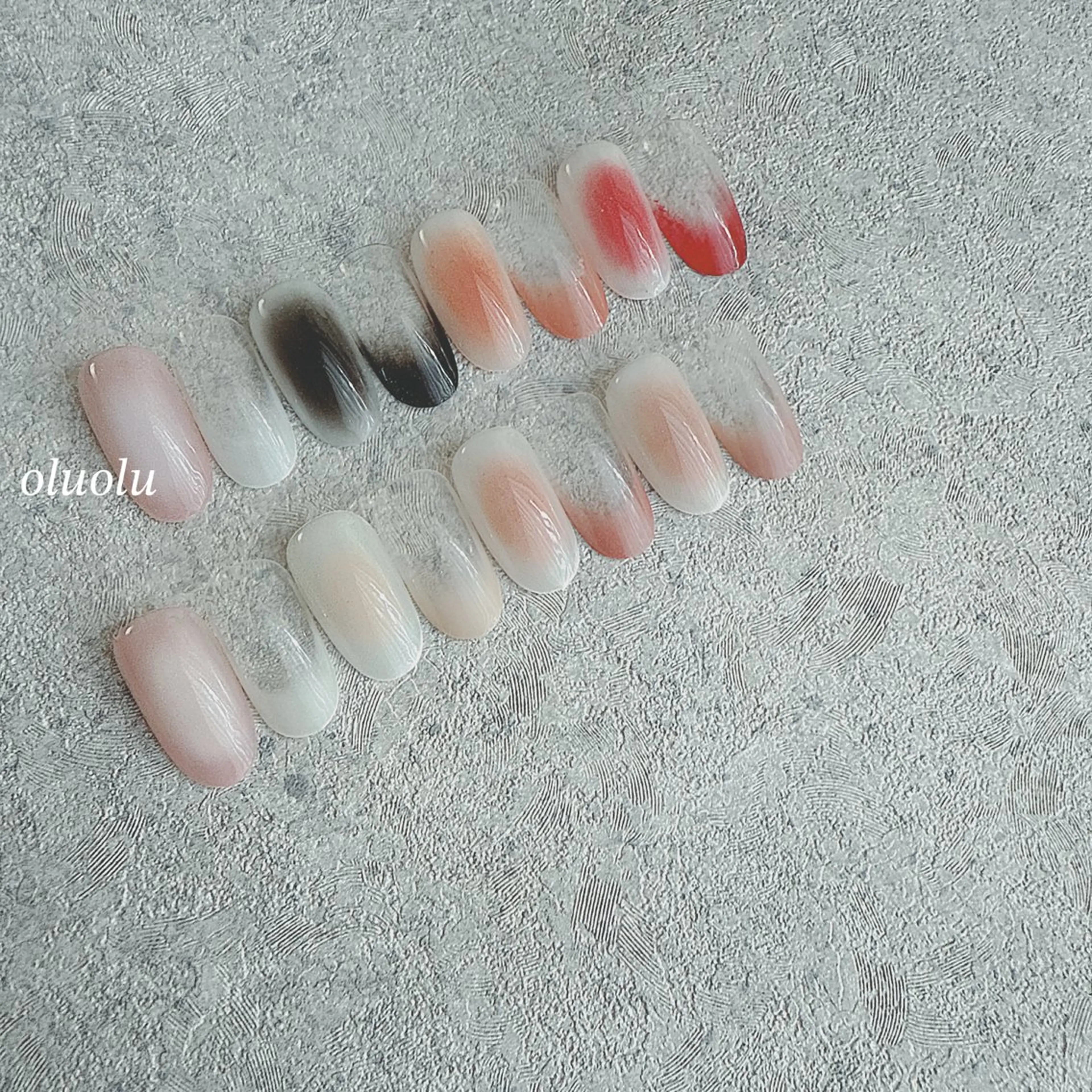 ネイル アートネイル チークネイル グラデーション ハンドネイル 大村 紬華のネイルデザイン