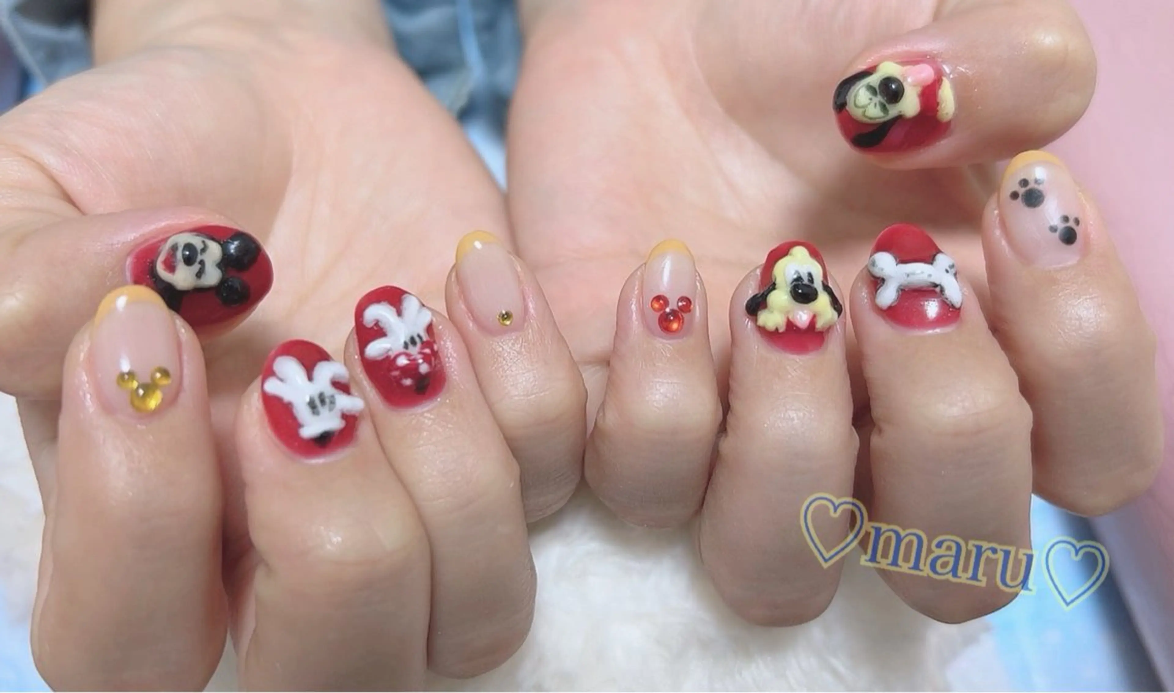 ネイル 持ち込み ハンドネイル フットネイル まるみ ♡のネイルデザイン