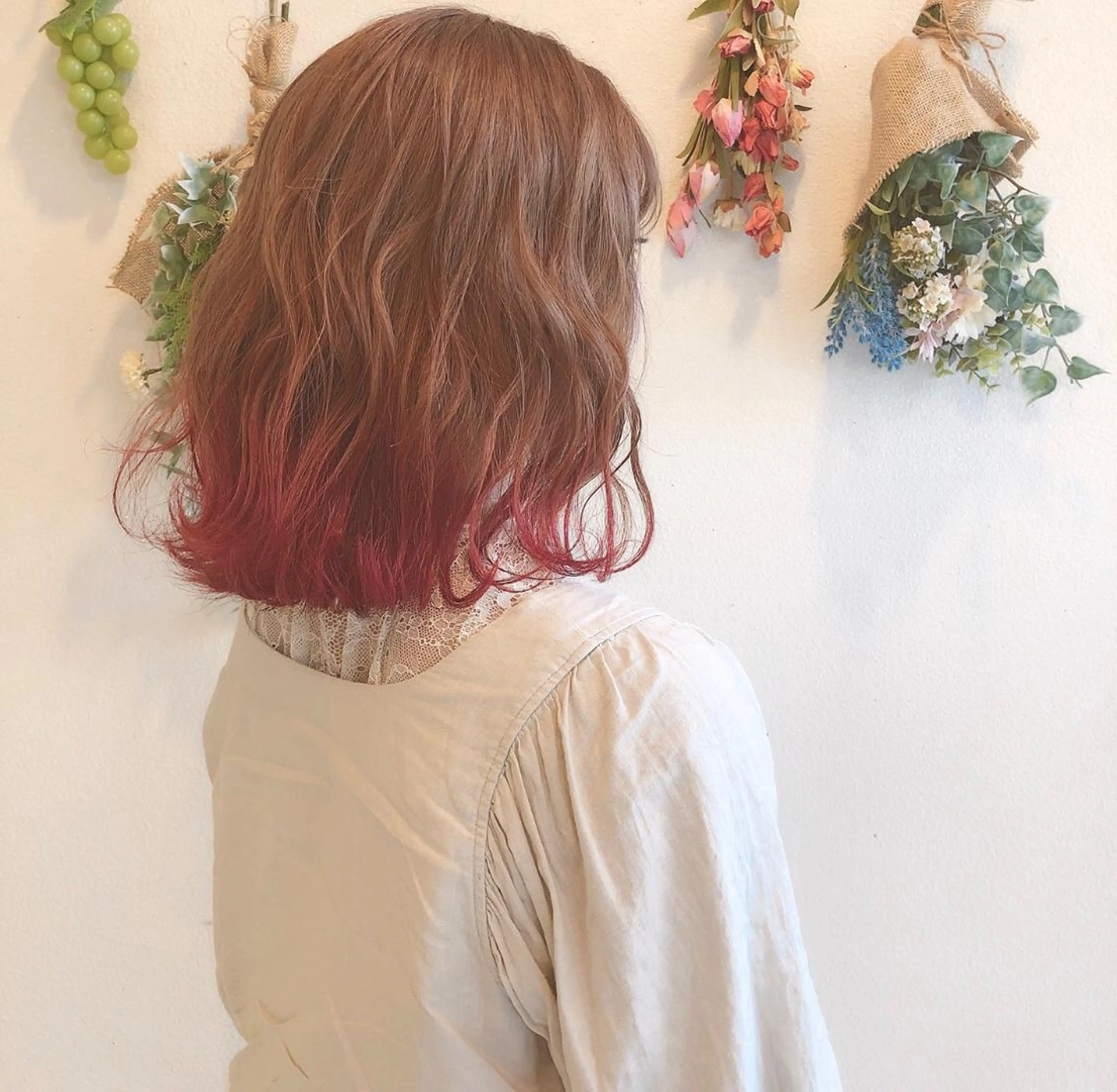 ミディアム カラー ヘアカラー 山口 明日花のヘアスタイル