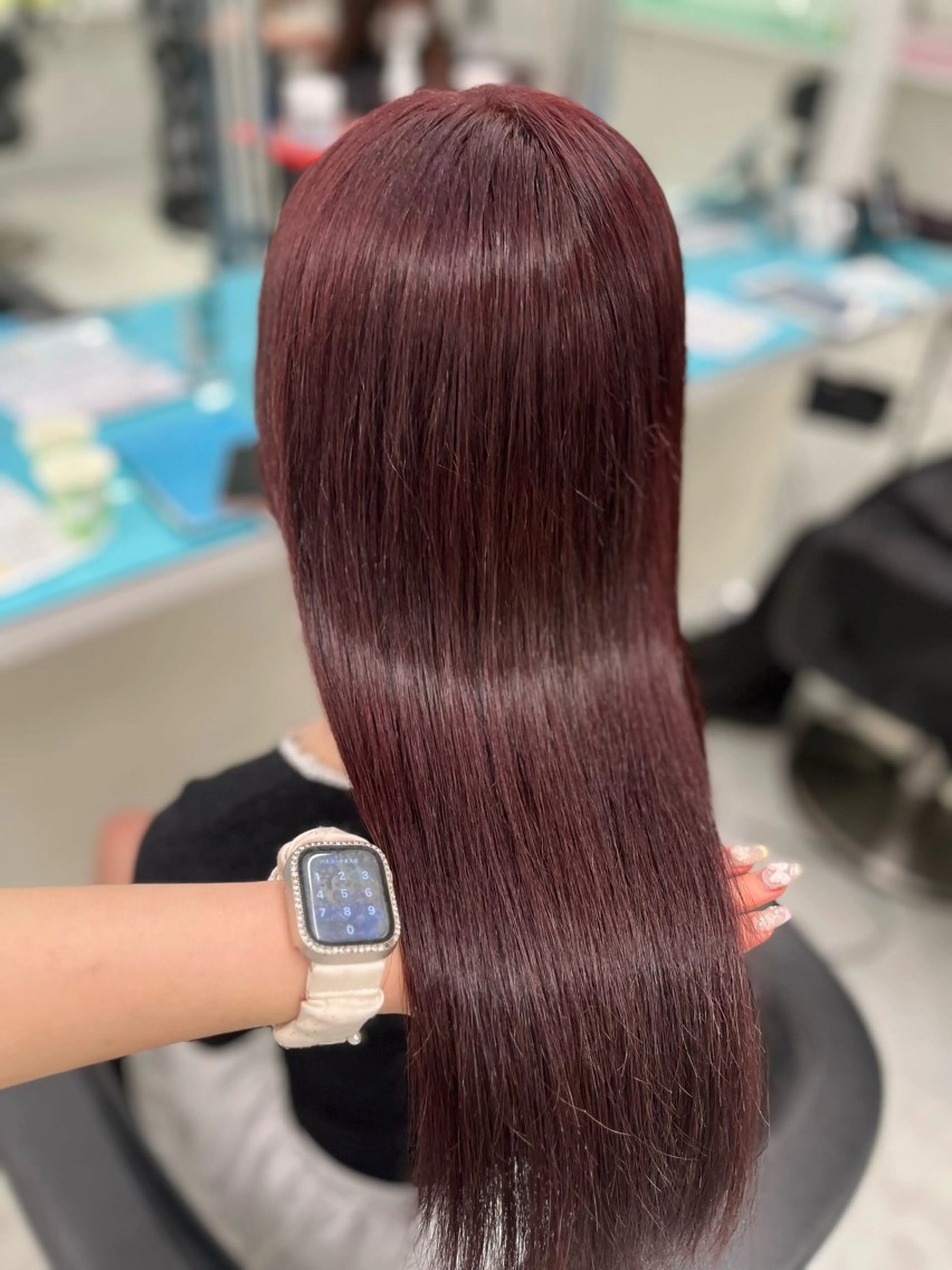 ロング カラー ヘアカラー トリートメント ヘアセット ガーリー♡女の子っぽ ヘア♡ピンクカラー♡のヘアスタイル