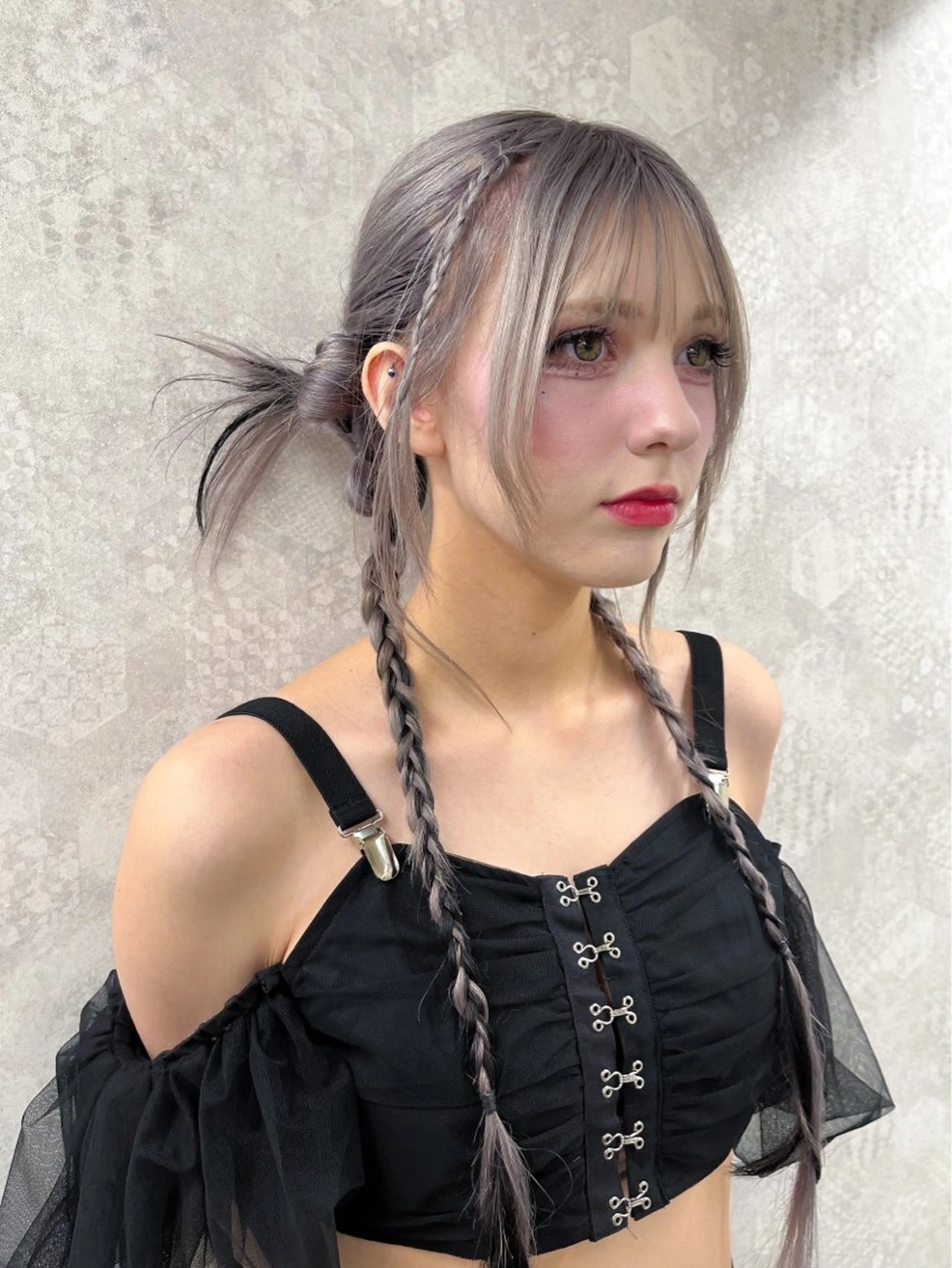 カラー ヘアアレンジ ブリーチ ケアブリーチ ダブルカラー ハイトーンカラー メンズウルフ🐺♡ ピンク♡ヘアメ🎀のヘアスタイル