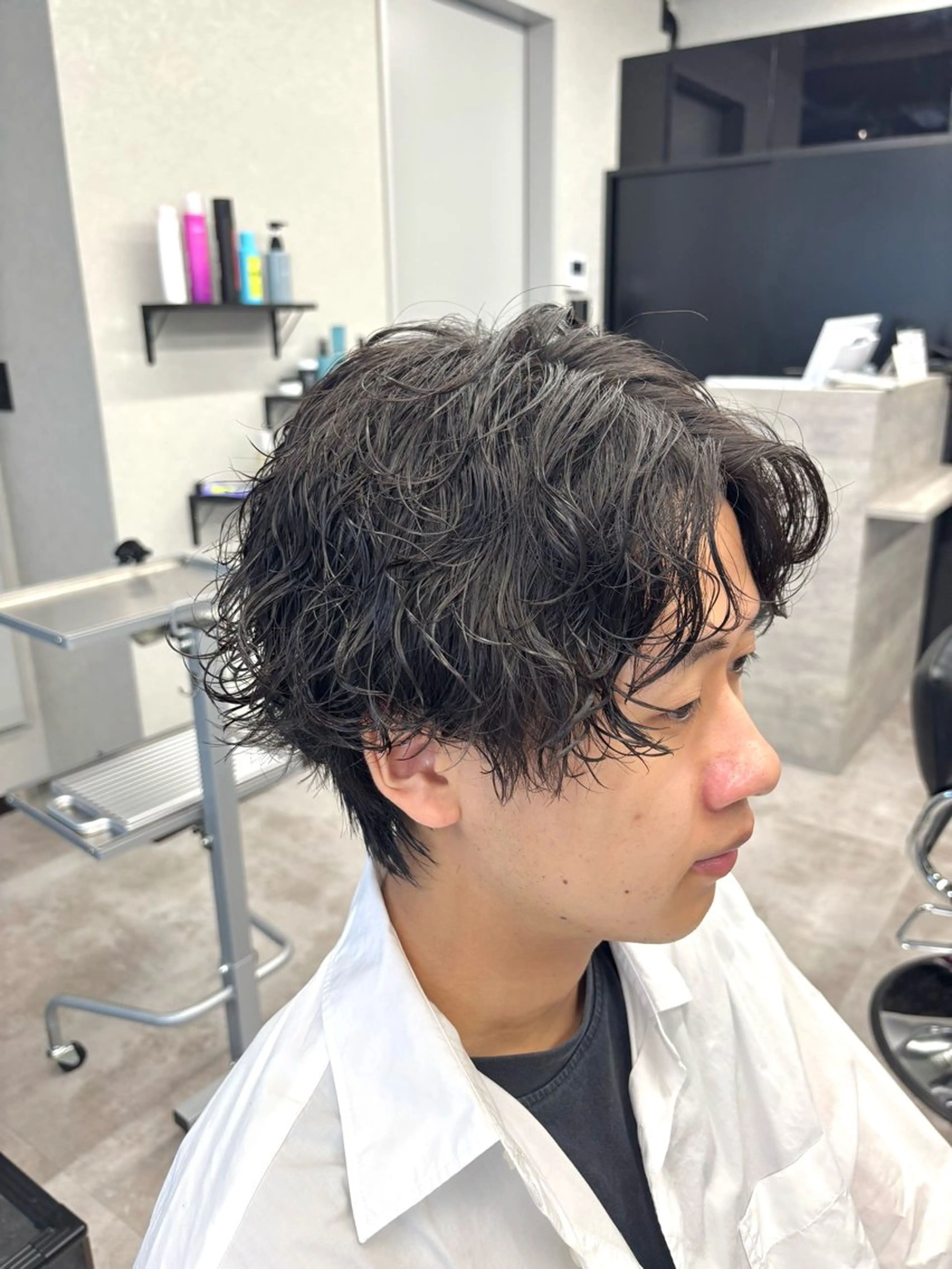 ショート パーマ メンズ メンズパーマ 波巻きパーマ メンズサロン/戸塚駅 東口3分/冨田大輝のヘアスタイル