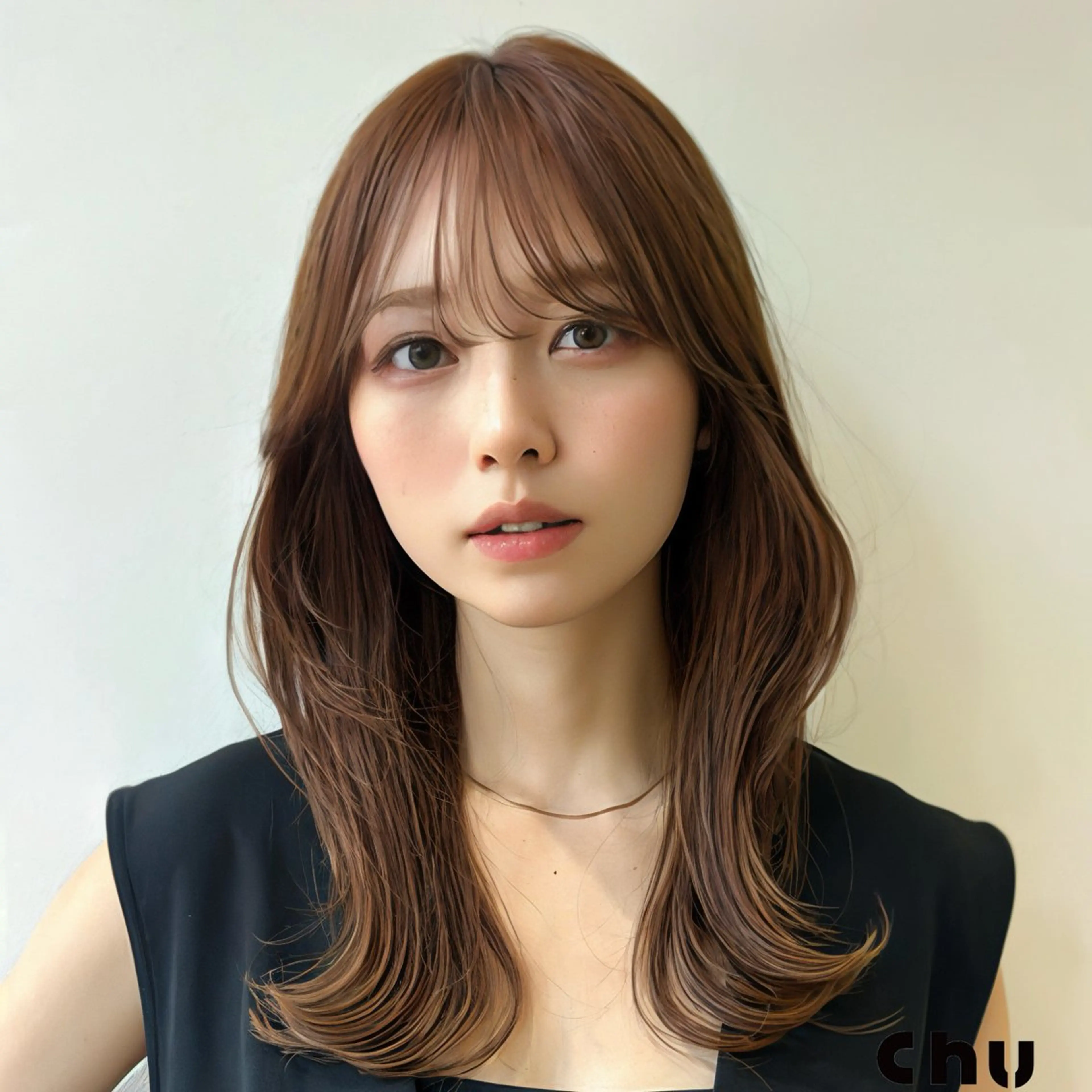 ミディアム カラー カット ヘアカラー ren ボブロブ/ミディアムのヘアスタイル