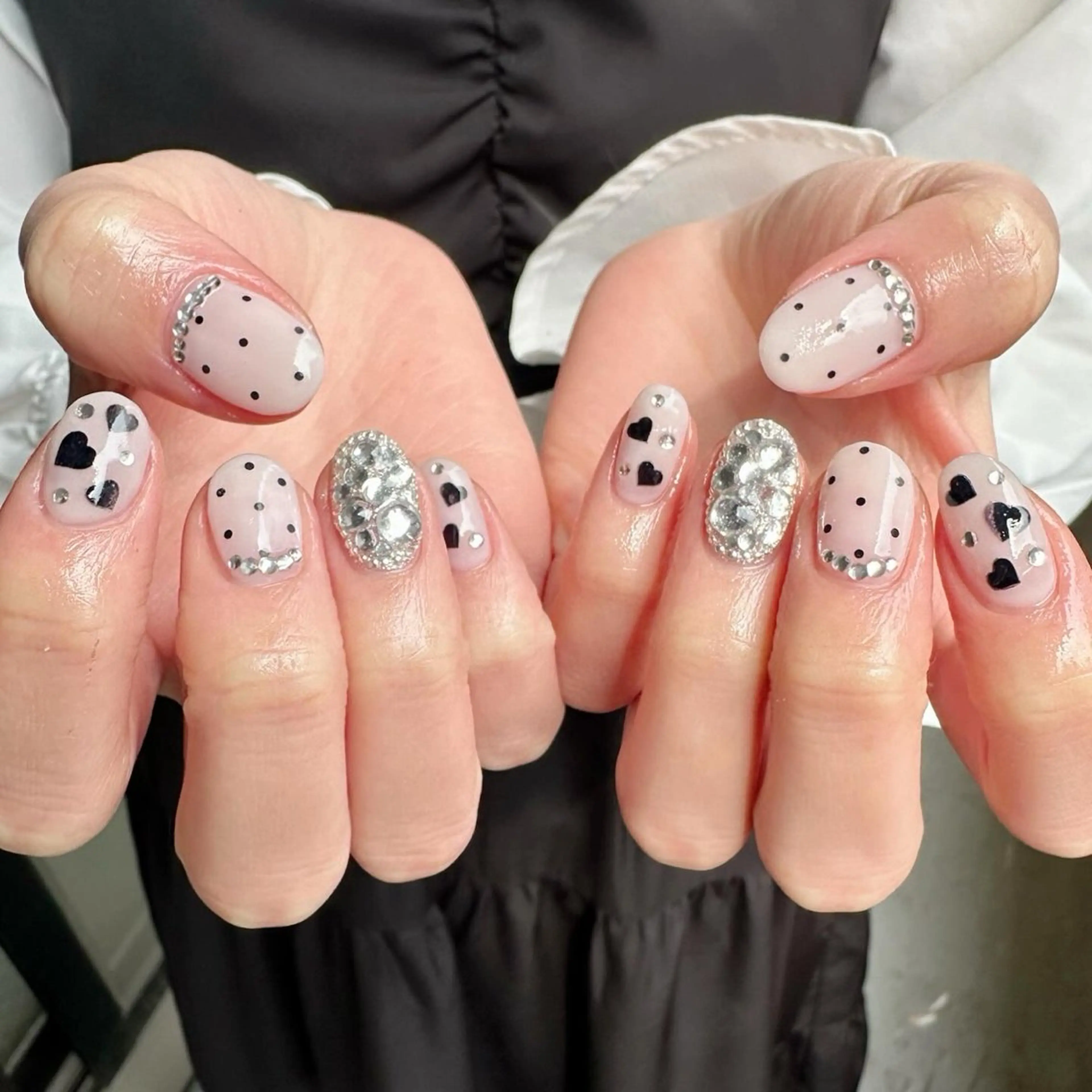 ネイル ハート 氷ネイル・うるうるネイル 韓国ネイル ホワイト 🪞KAPE NAIL 🪞のネイルデザイン