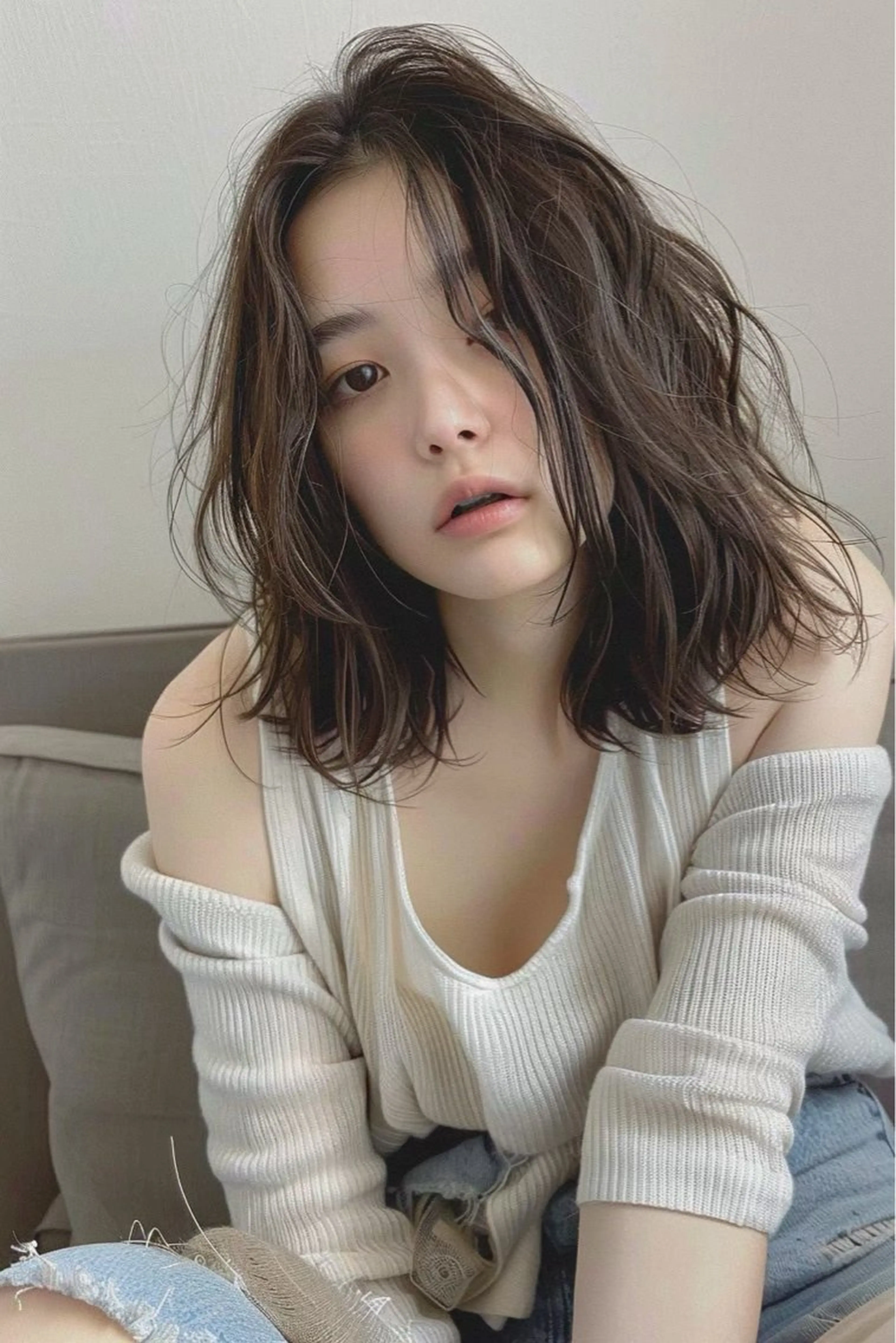 ミディアム カラー カット ヘアカラー トリートメント 最新ケアカラー 髪質改善/YUTOのヘアスタイル