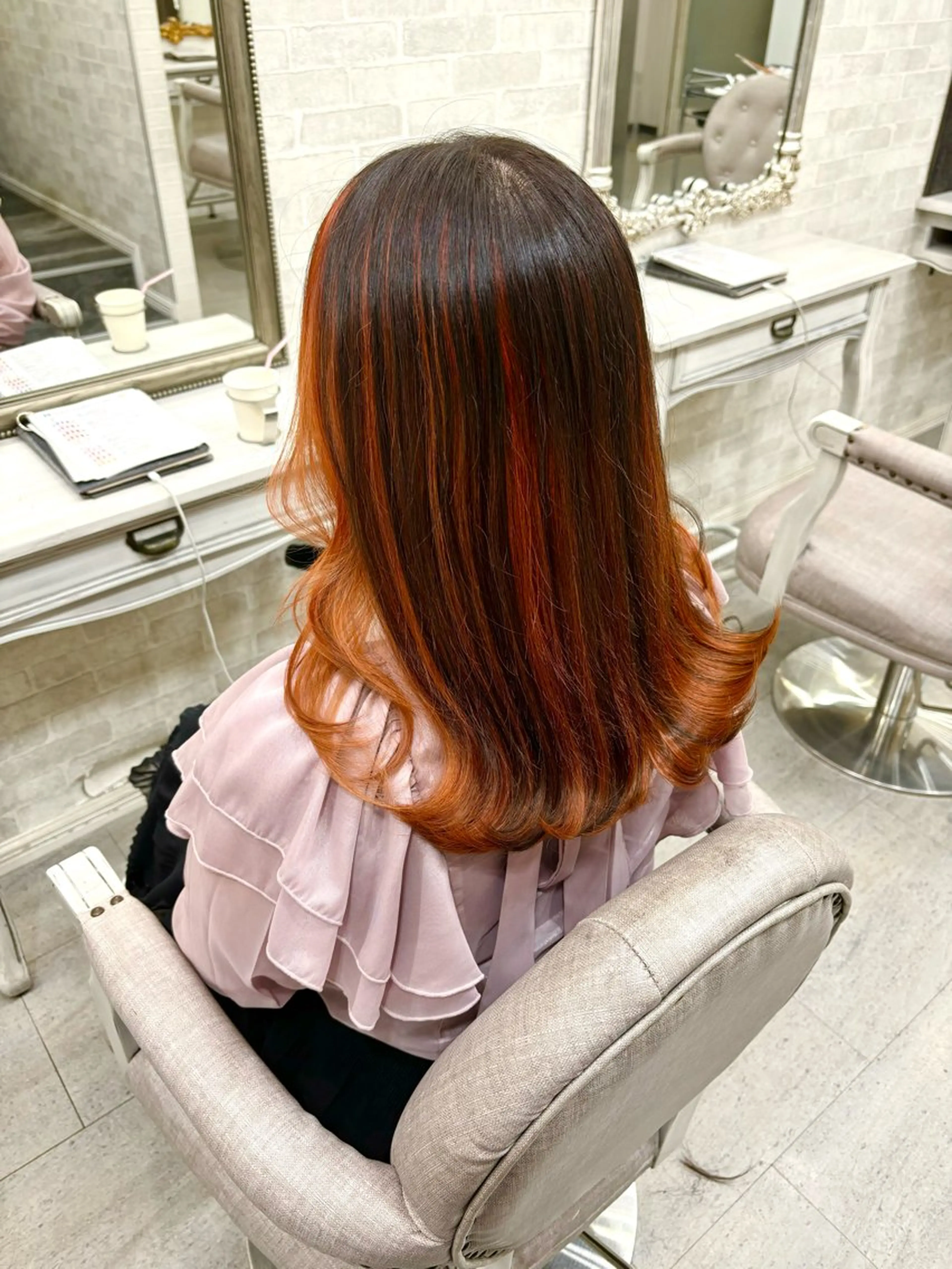 ミディアム ヘアカラー ヘアセット ☆透明感カラー☆まいのヘアスタイル