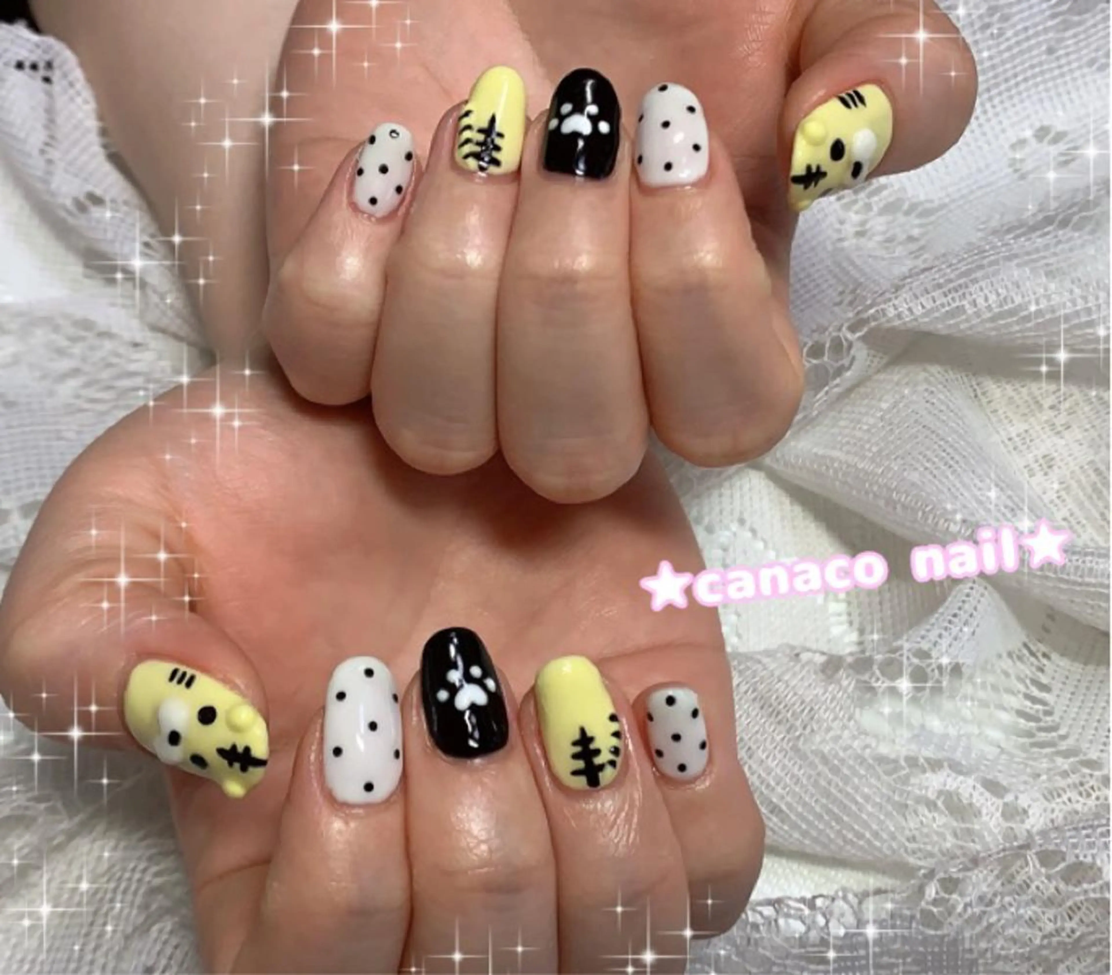 ネイル アニマル柄 アートネイル ジェルネイル パラジェル ストーンネイル ハンドネイル ハンドケア Felice所属・ベテランネイル cnc nailのネイルデザイン