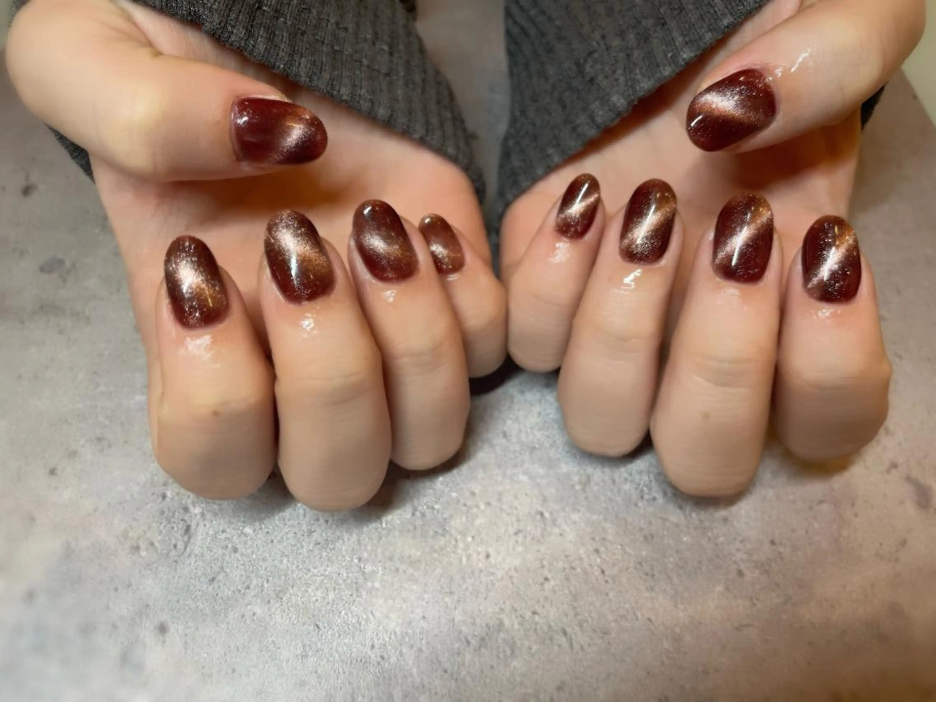 ネイル ブラウン ハンドネイル Nail room 【Mente】のネイルデザイン