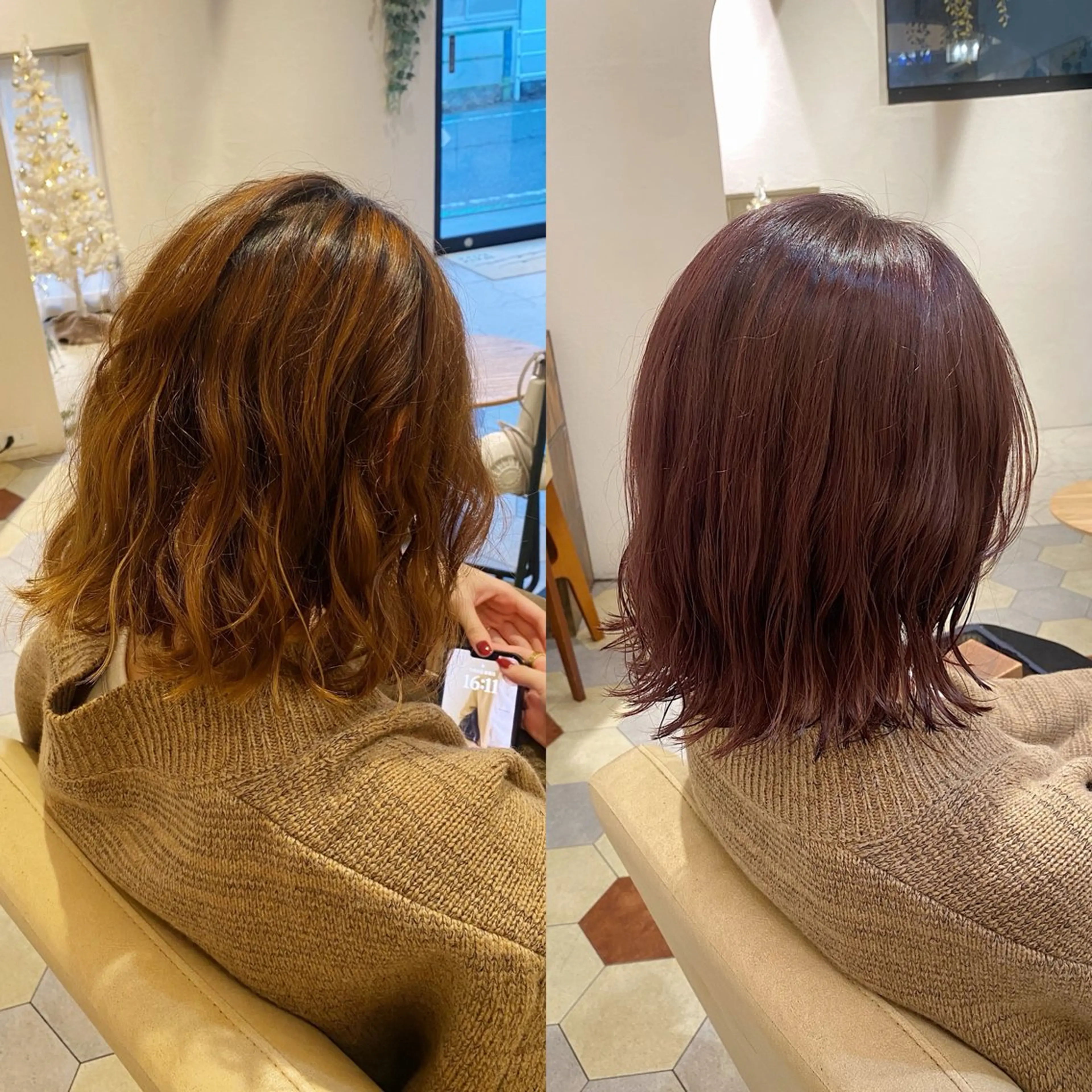 セミロング カラー 艶髪/艶カラー/縮毛 /   タキダのヘアスタイル