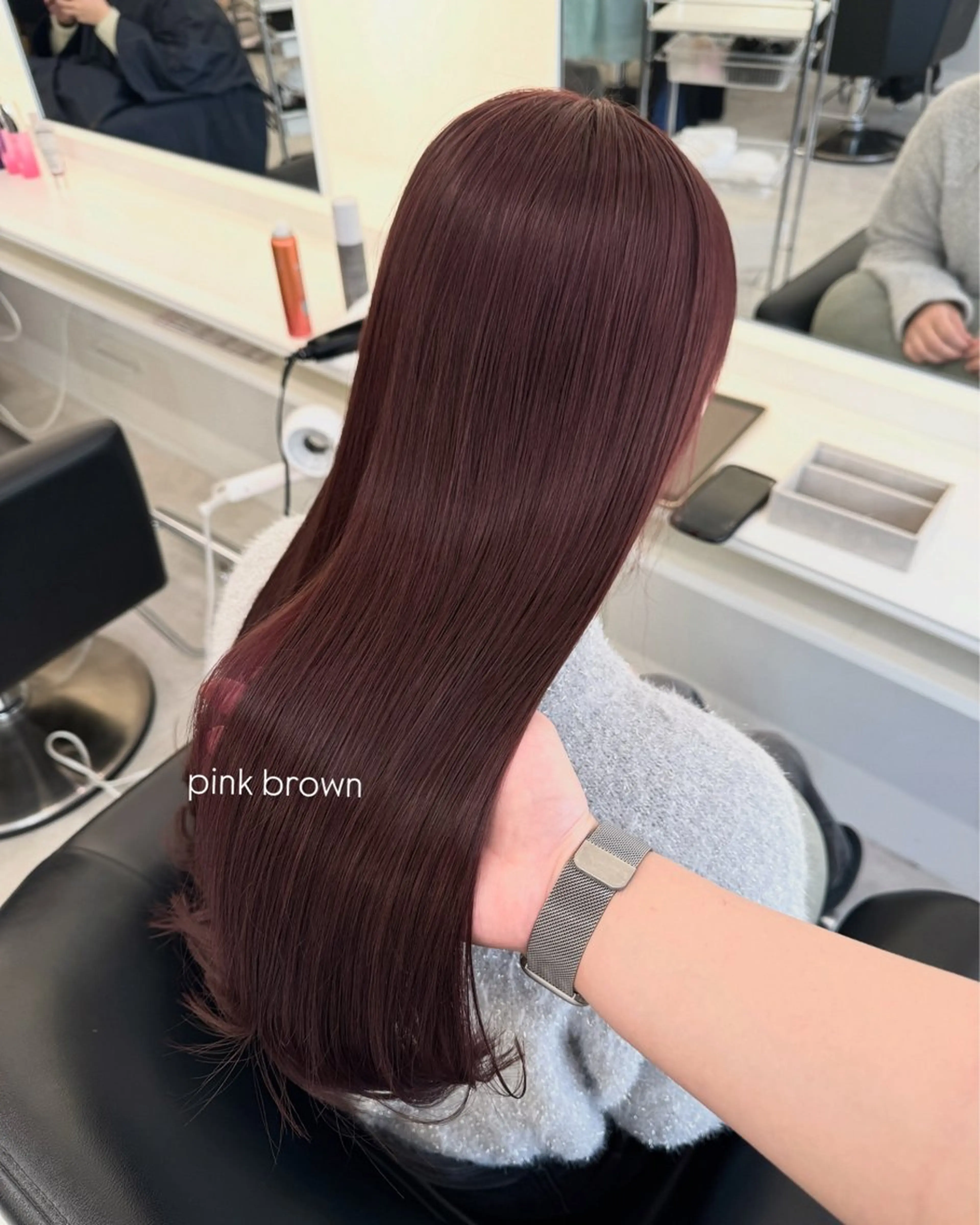 セミロング ピンクブラウン ヘアカラー Parve Mix/ 平 奈果🎀のヘアスタイル