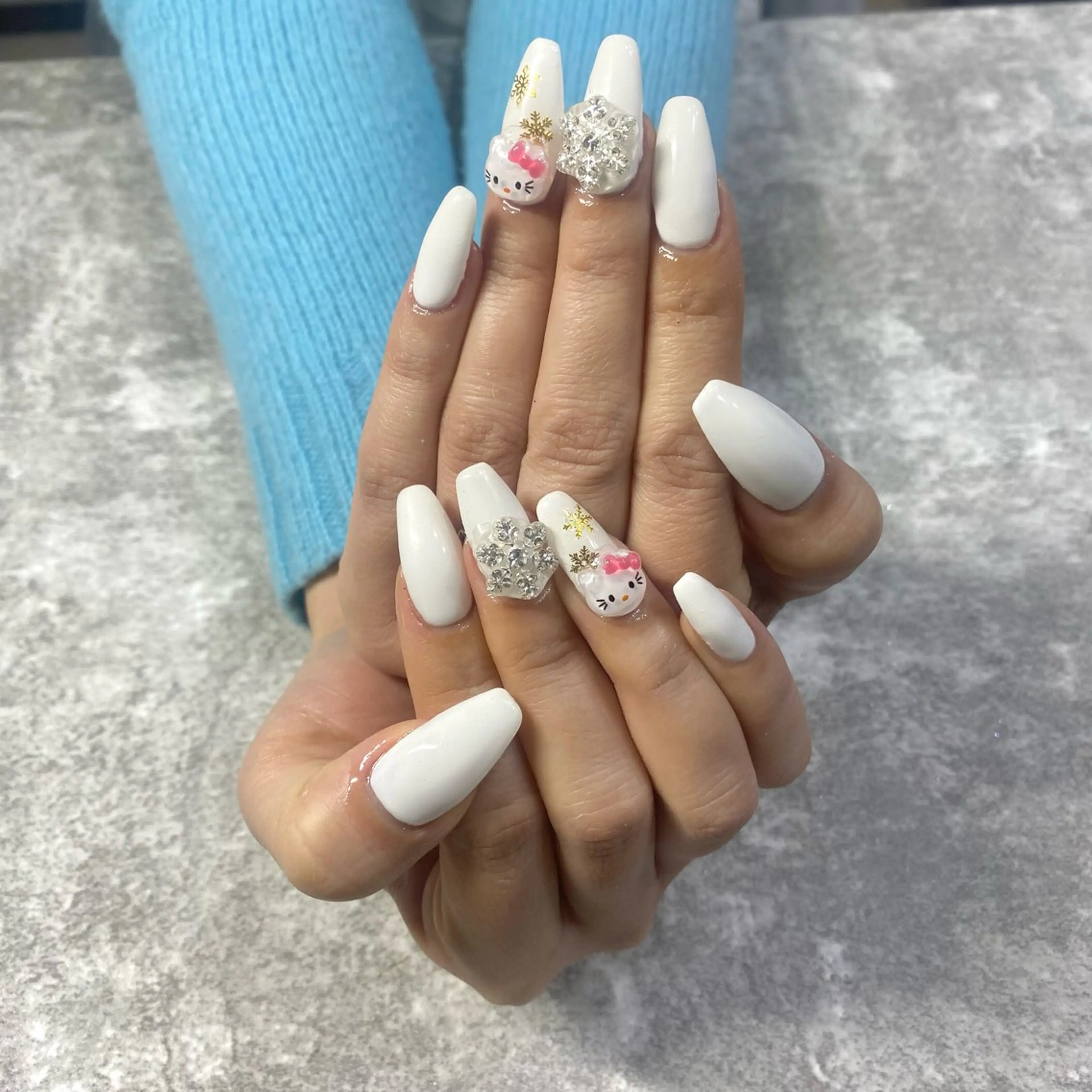 ネイル ホワイト 冬ネイル ハンドネイル ★Rinail... .のネイルデザイン