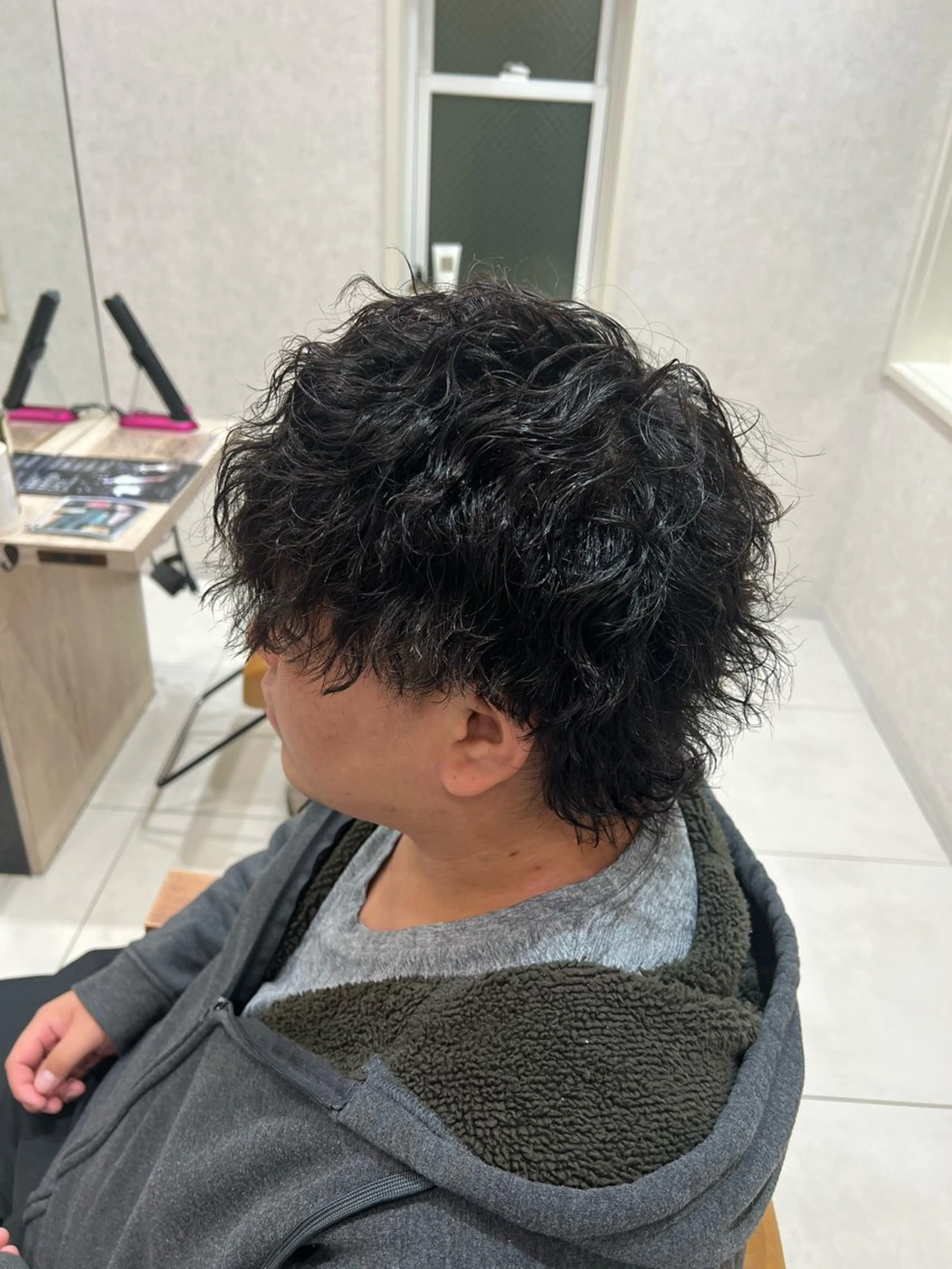 メンズ メンズパーマ メンズウルフカット ウルフカット カット パーマ レディースショート/ メンズパーマ/足立のヘアスタイル