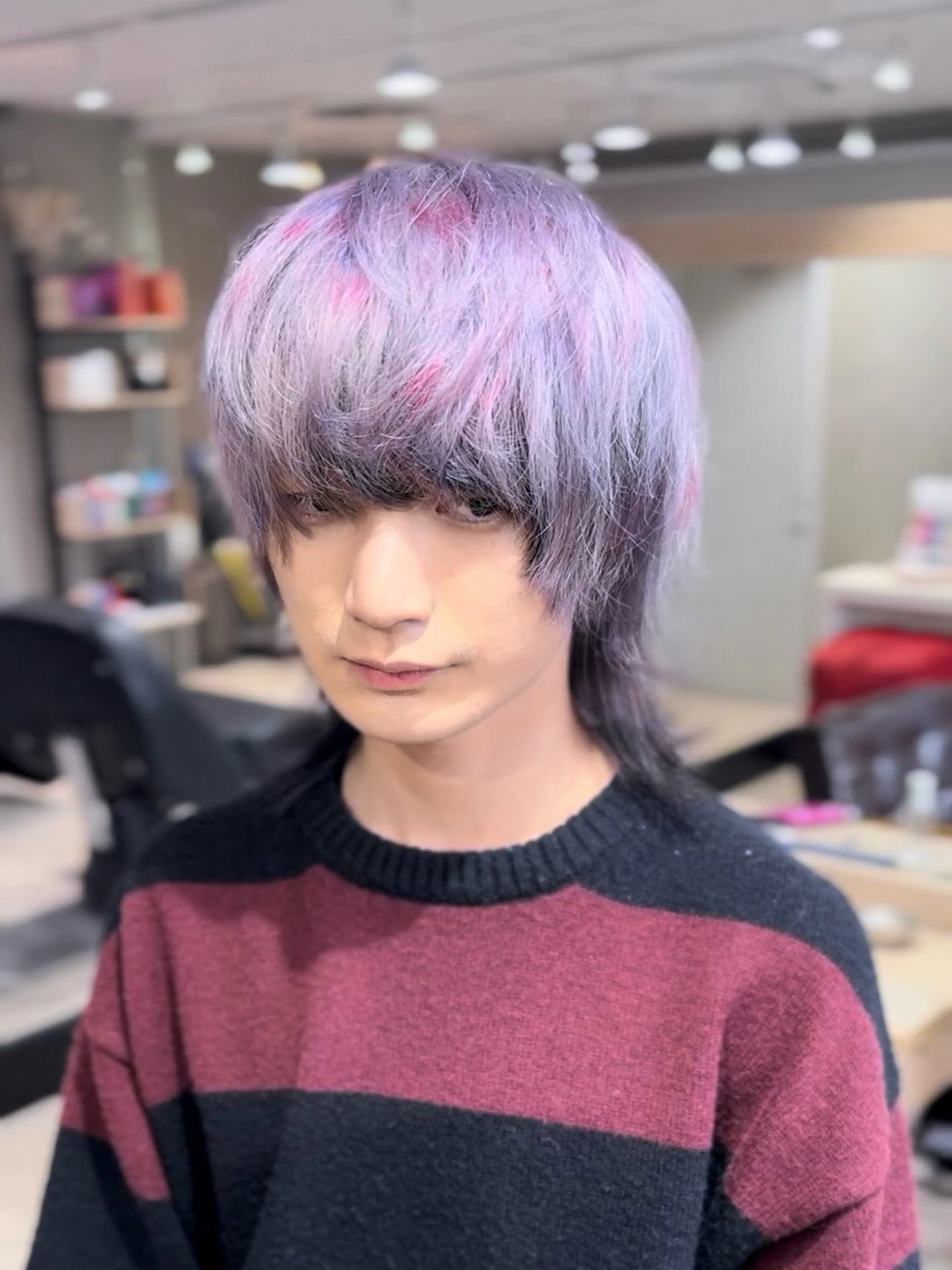 ミディアム ルーツカラー/ レイヤーカット/井川のヘアスタイル