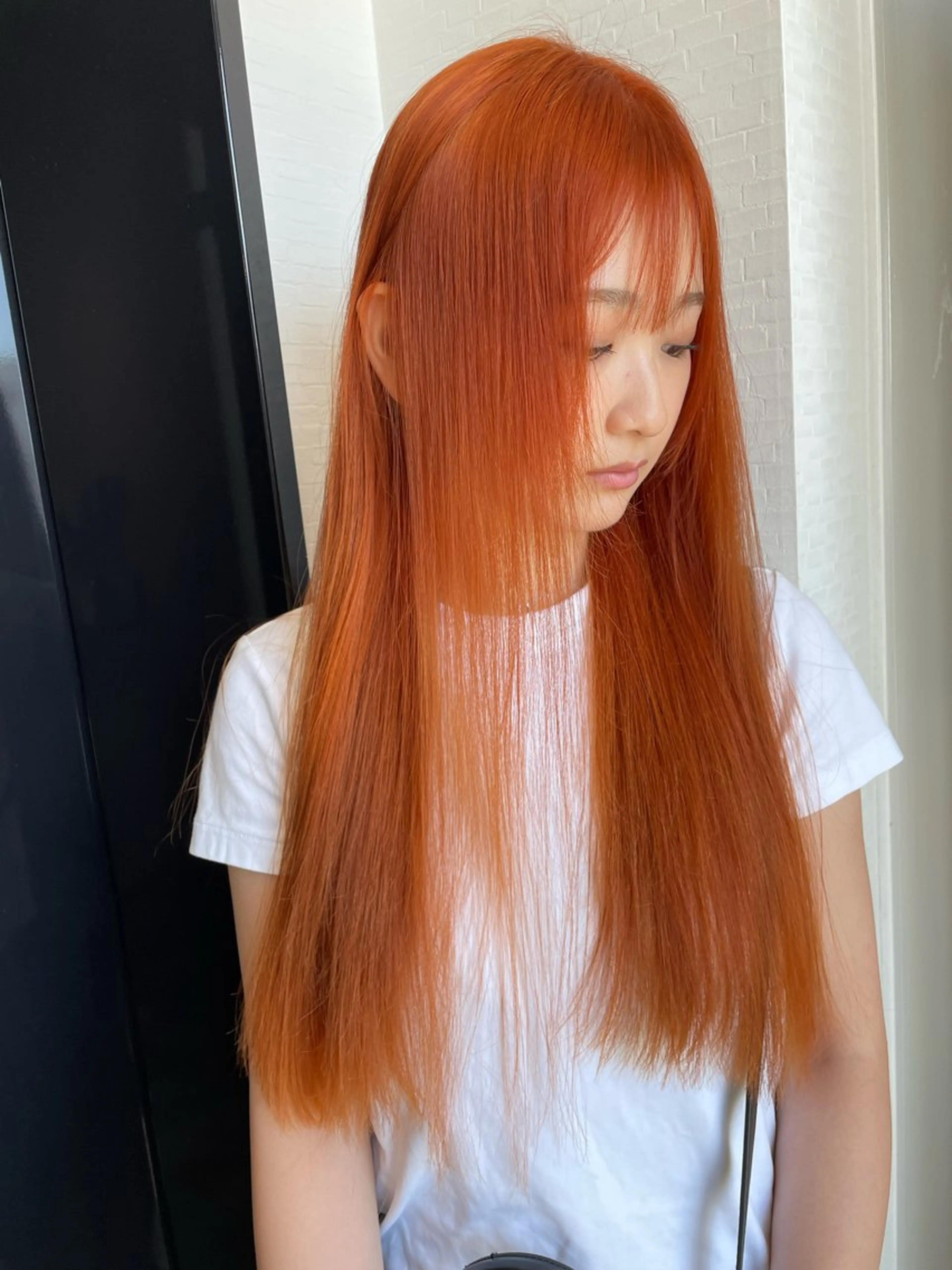ロング カラー オレンジ ヘアカラー トリートメント STAR RIVER所属・YUI/ ブリーチカラー🌷のヘアスタイル