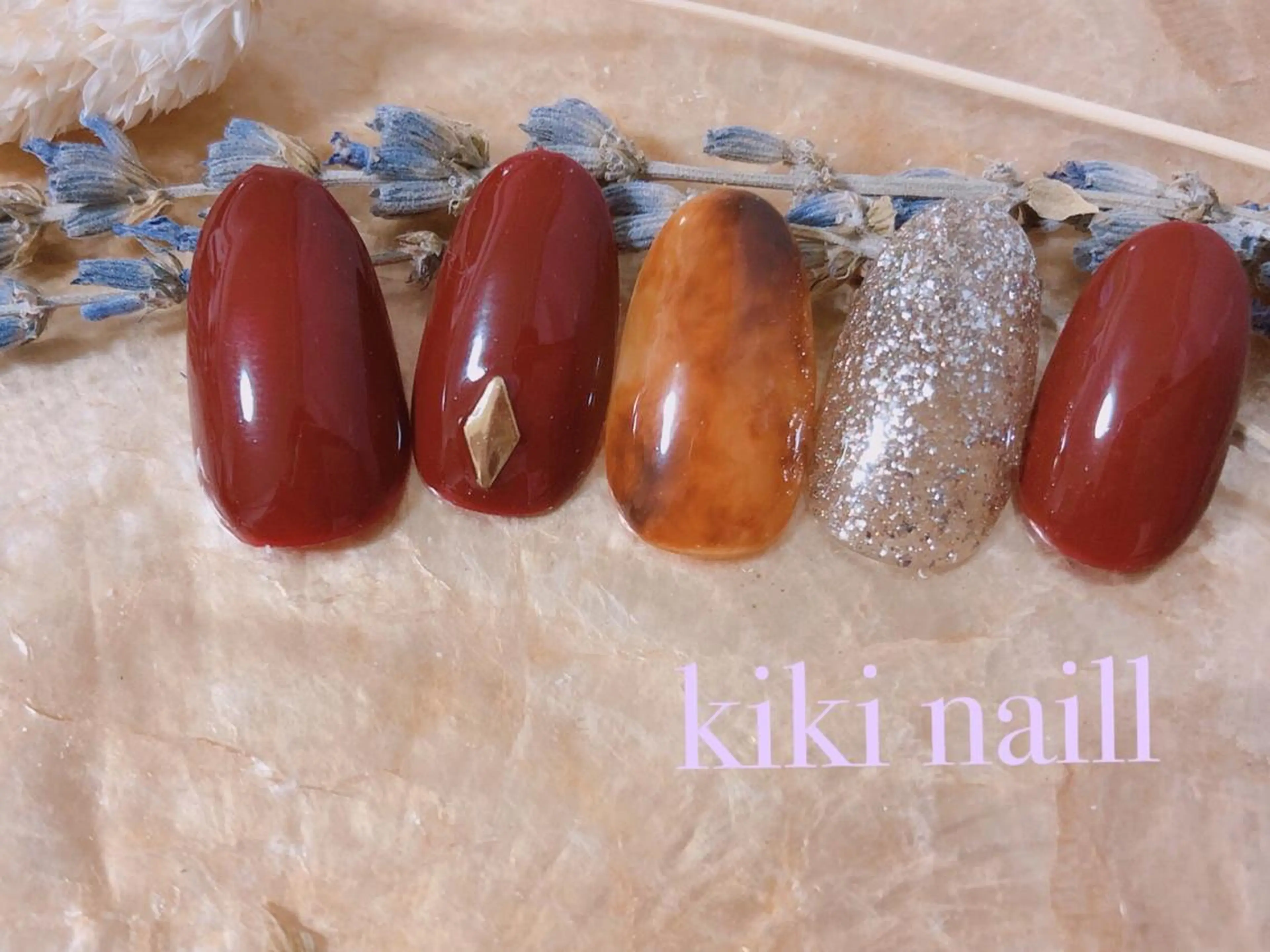 ネイル べっ甲ネイル kiki nail 二子玉川のネイルデザイン