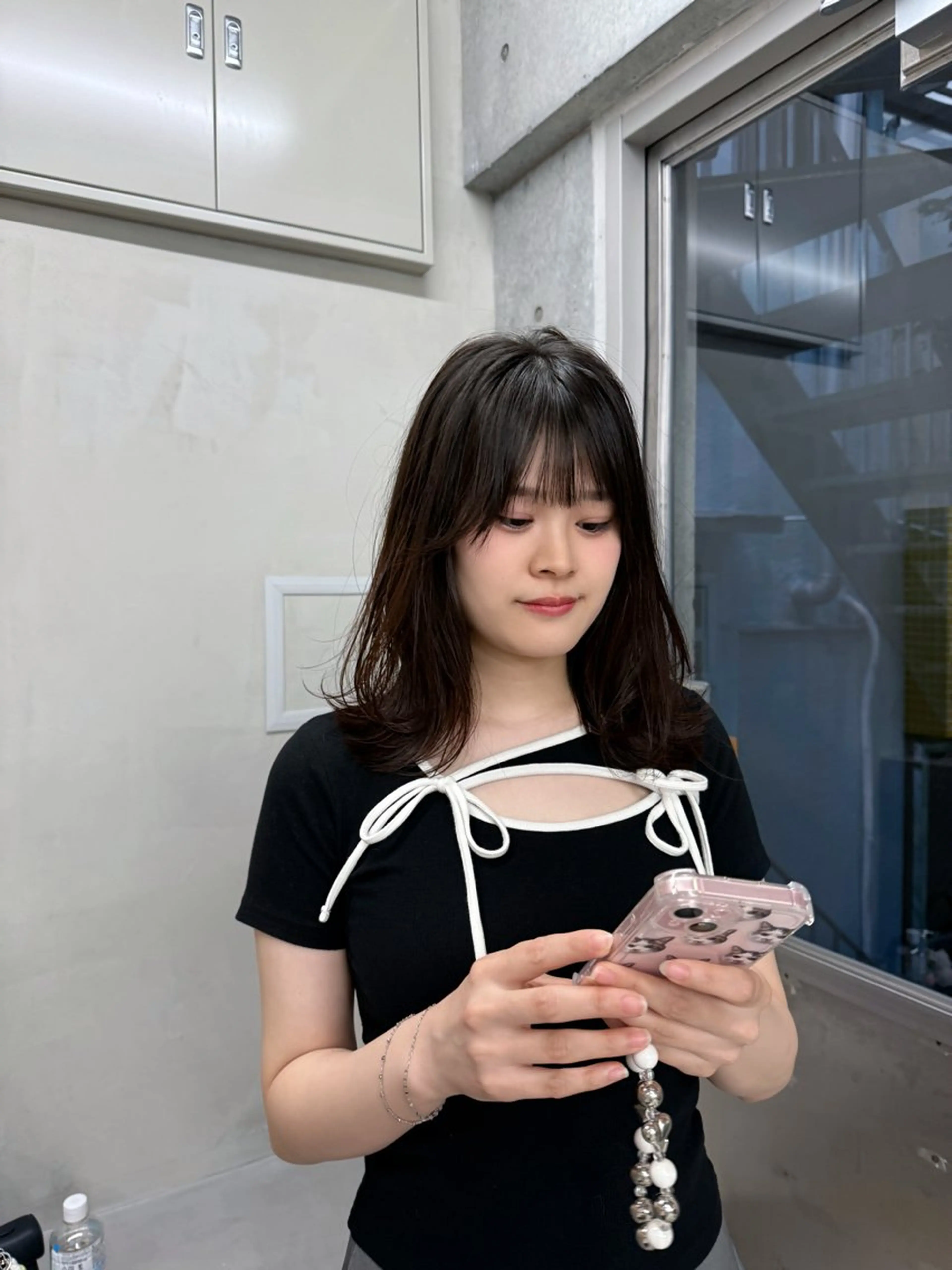 ロング カラー ロングレイヤー アッシュ ベージュカラー ケアカラー 透明感カラー カット ヘアカラー トリートメント レイヤー/梅田/ HIKARU🍀のヘアスタイル