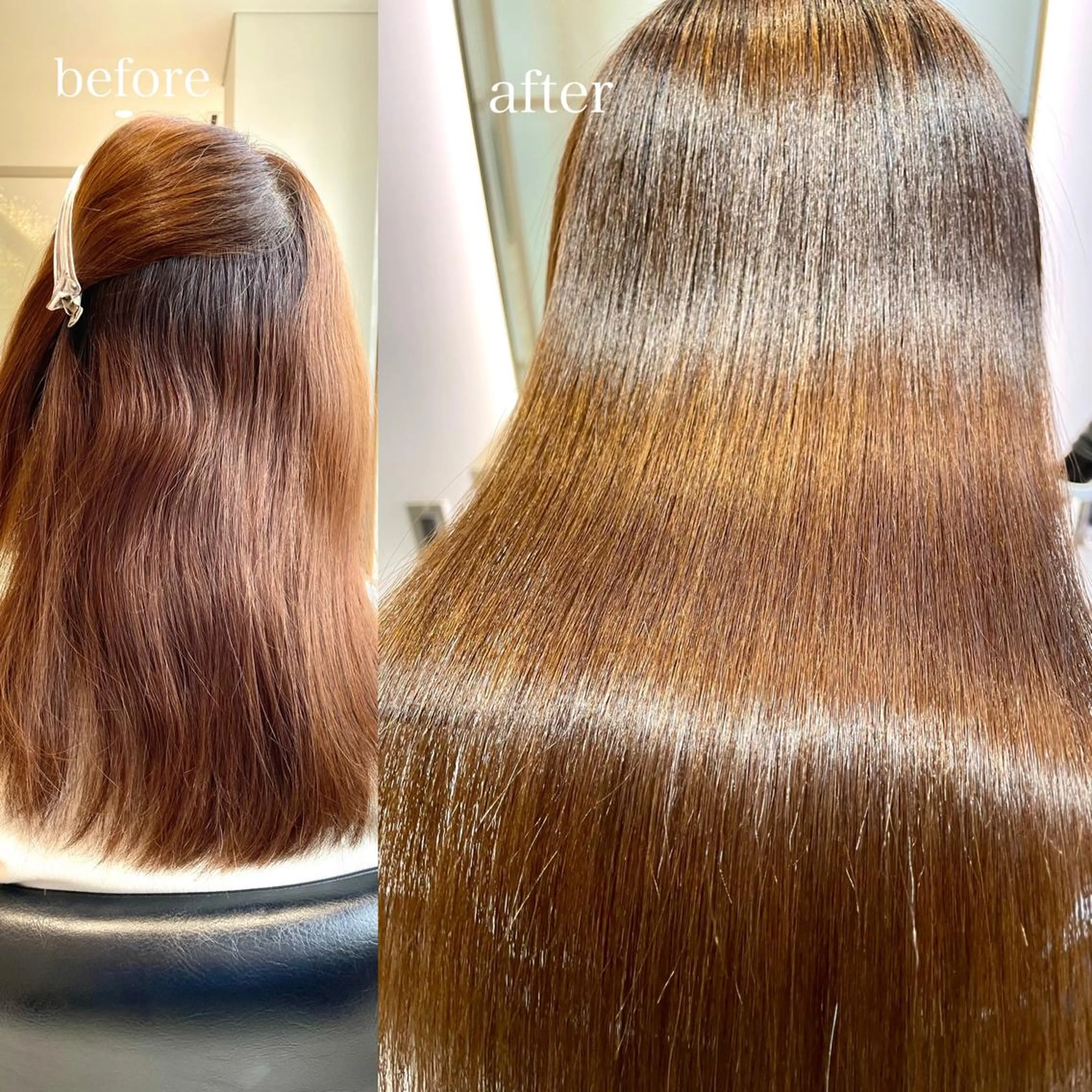 セミロング カット 縮毛矯正 トリートメント ウサミ/透明感カラー レイヤーカット🌈のヘアスタイル