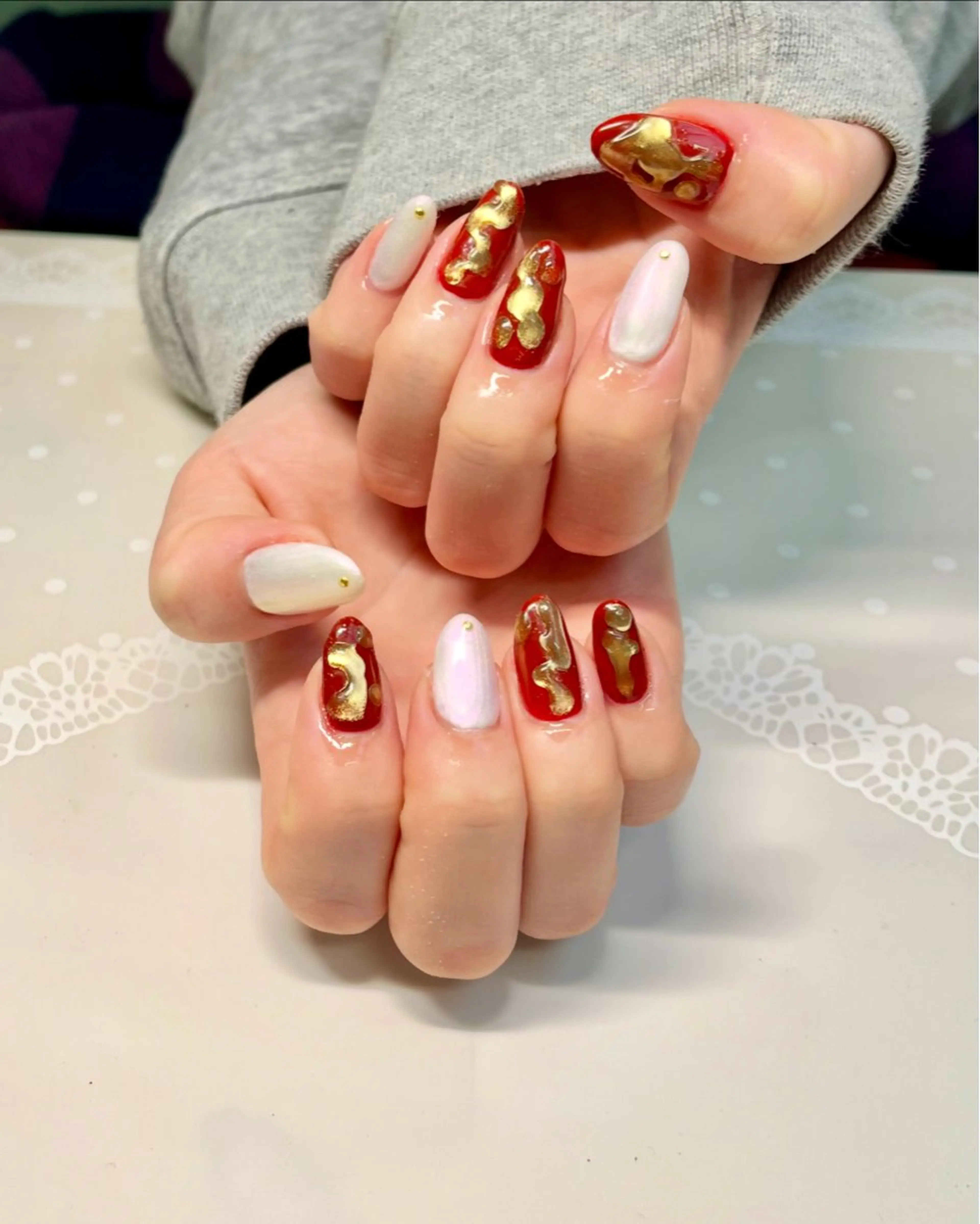 ネイル 成人式 ハンドネイル 新宿ネイルサロン ジェミディローサ所属・新宿ネイルサロン ジェミディローサのネイルデザイン