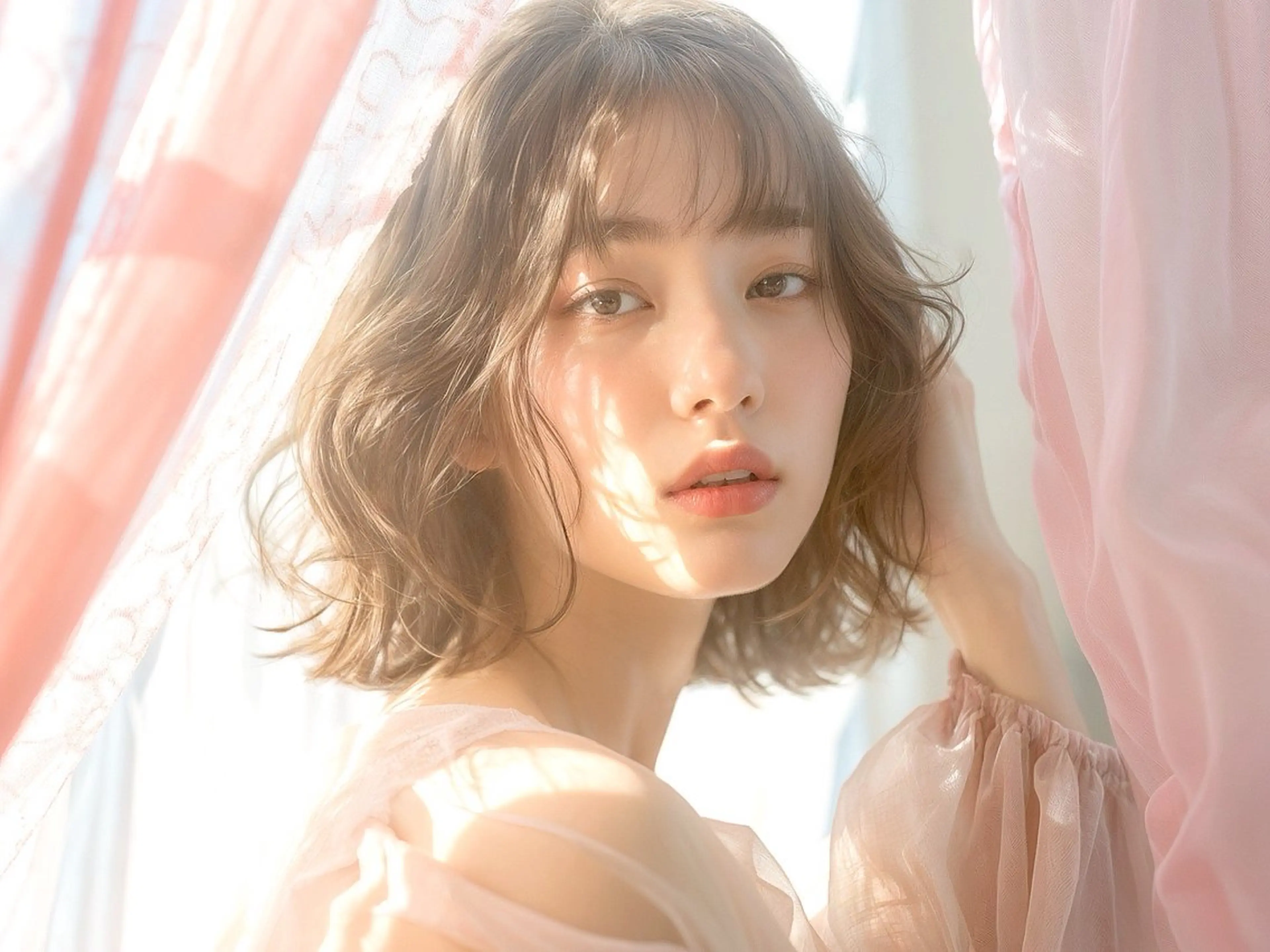 ミディアム カラー パーマ カット ヘアカラー パーマ トリートメント 中村 優太のヘアスタイル