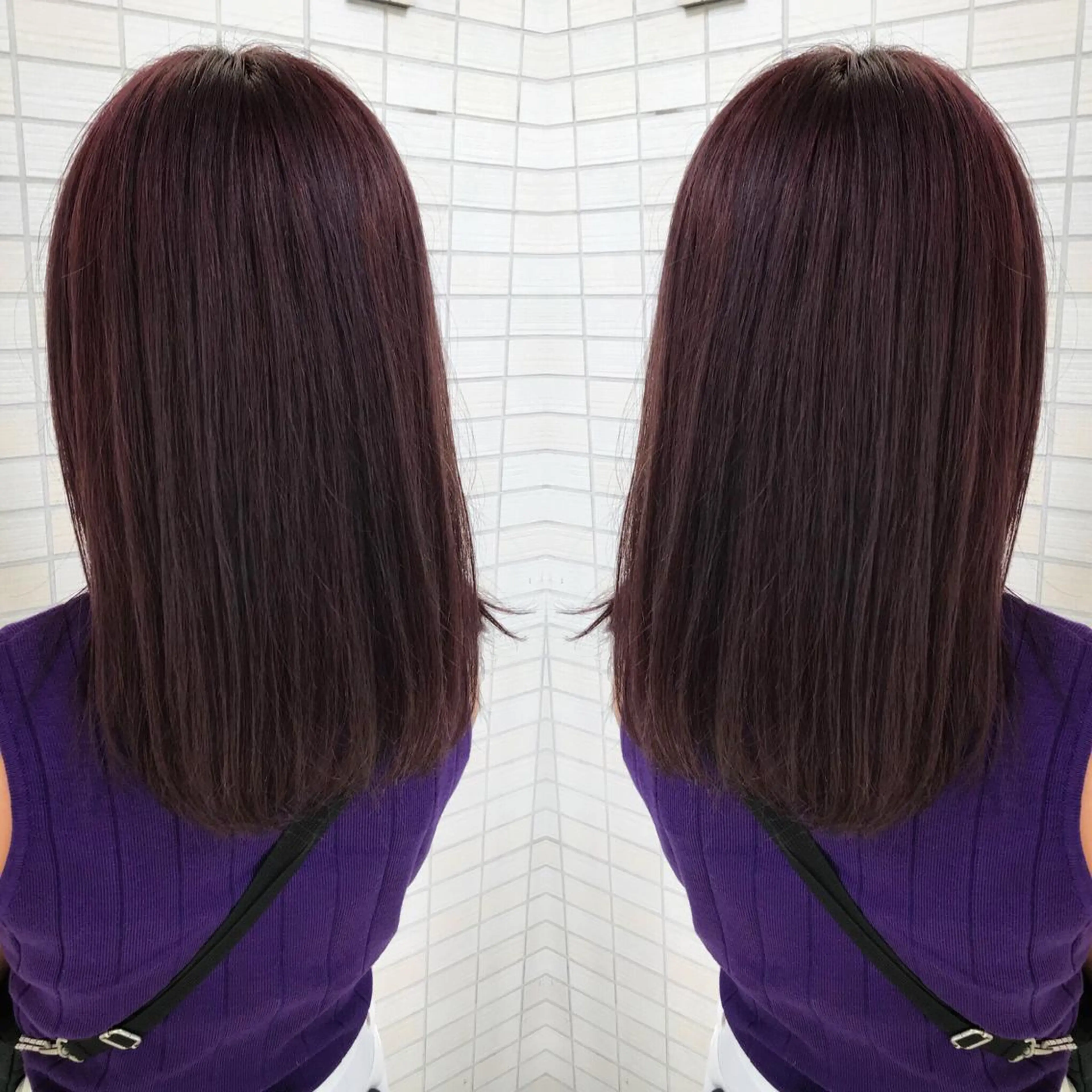 ミディアム カラー ブラウンカラー バイオレットカラー バイオレットブラウン レイヤーカット No.1赤池宏隆のヘアスタイル