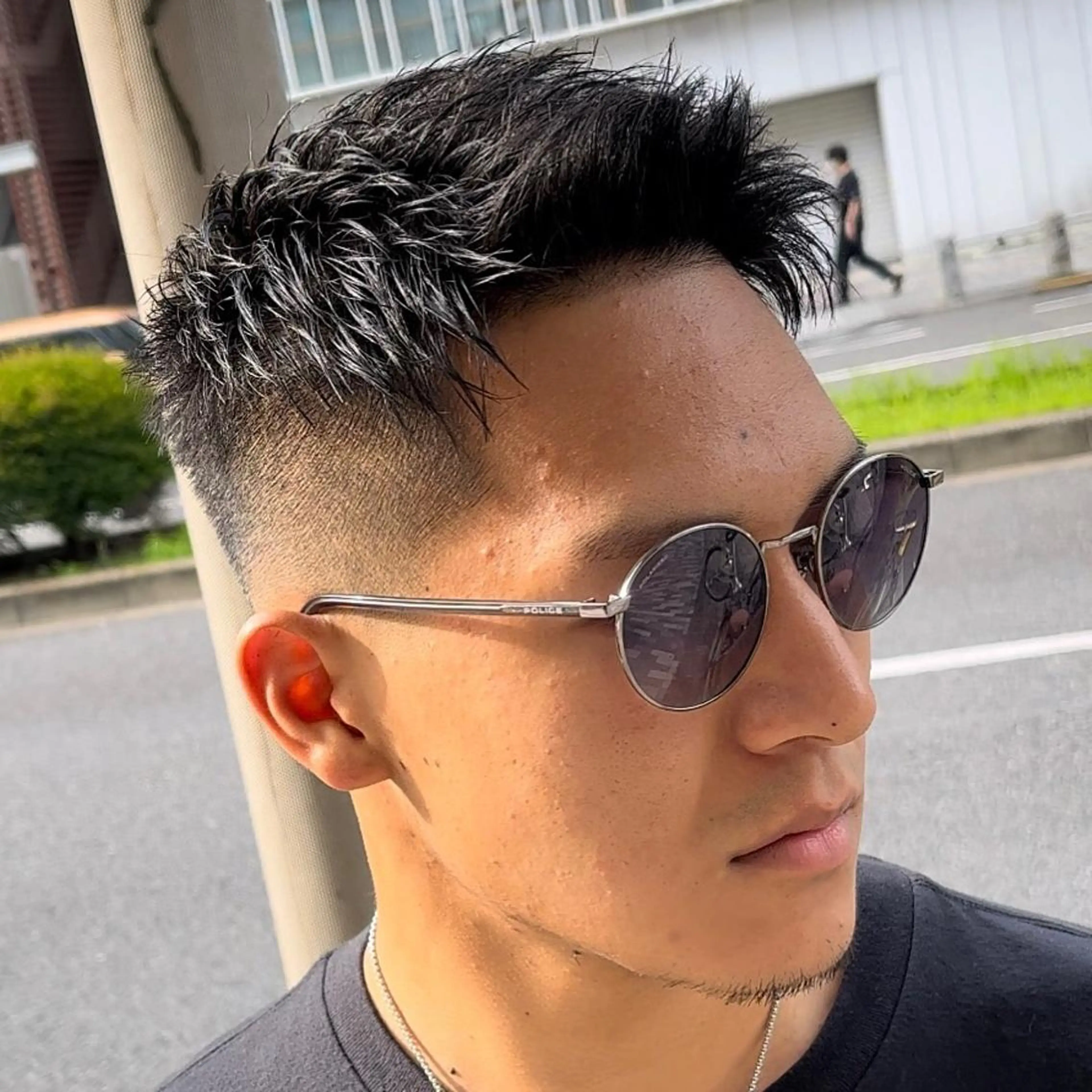 ショート メンズ フェードカット メンズパーマ スキンフェード スペインカール カット 立川/メンズパーマ 厚進太郎のヘアスタイル