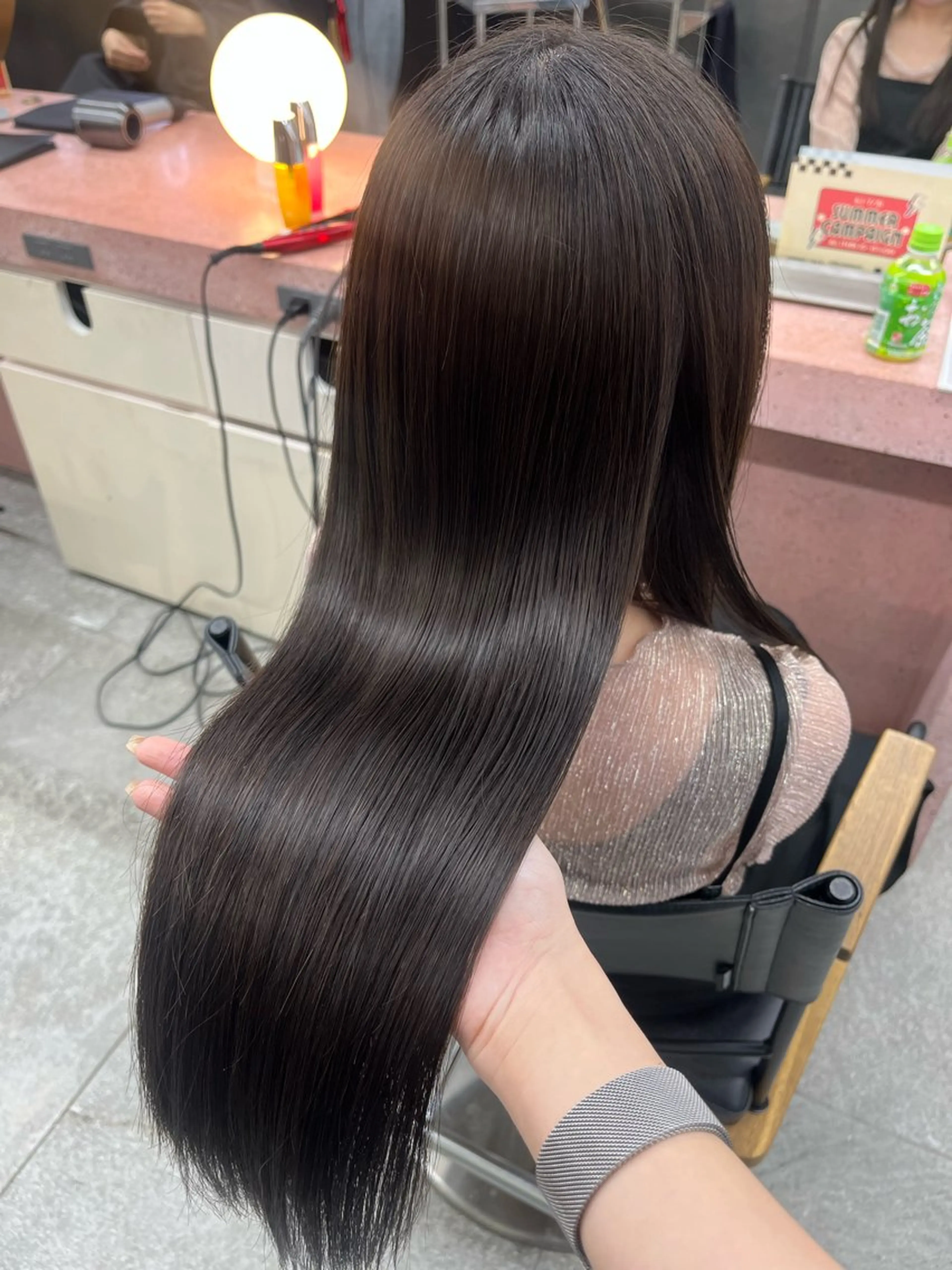 ロング カット ヘアカラー 縮毛矯正 伊佐治由菜/オリーブ /酸性ストレートのヘアスタイル