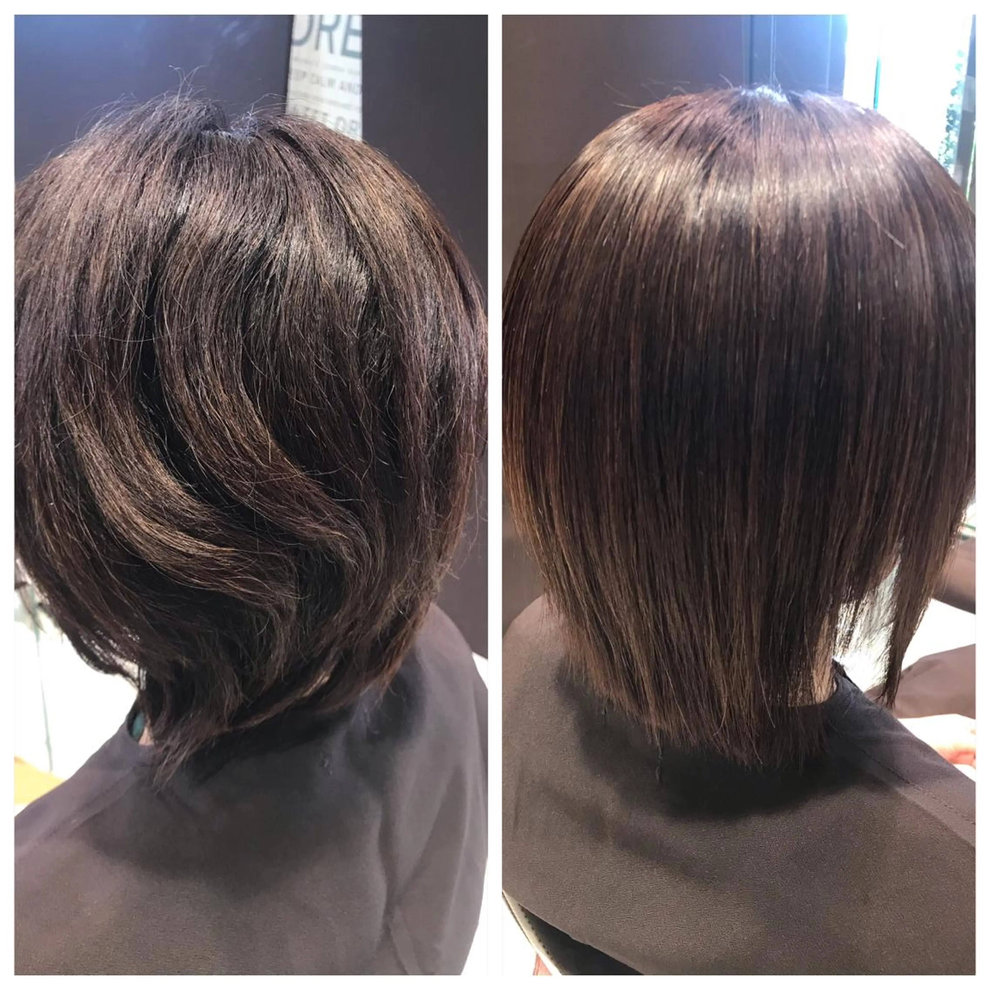 セミロング 縮毛矯正 下條 真のヘアスタイル