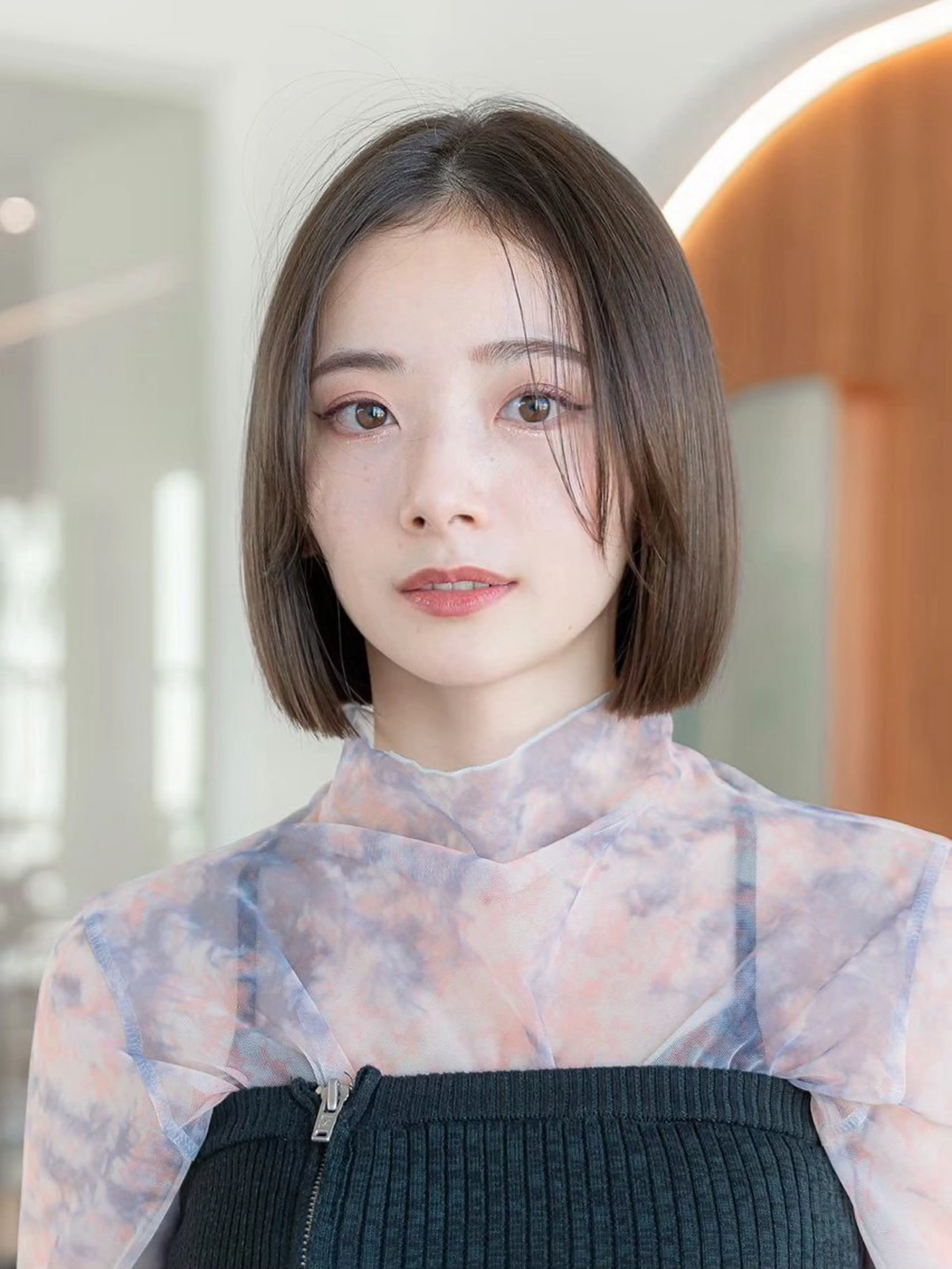 ミディアム カラー HAVANA  渋谷所属・くびれボブ×赤み 消しカラー/楓のヘアスタイル