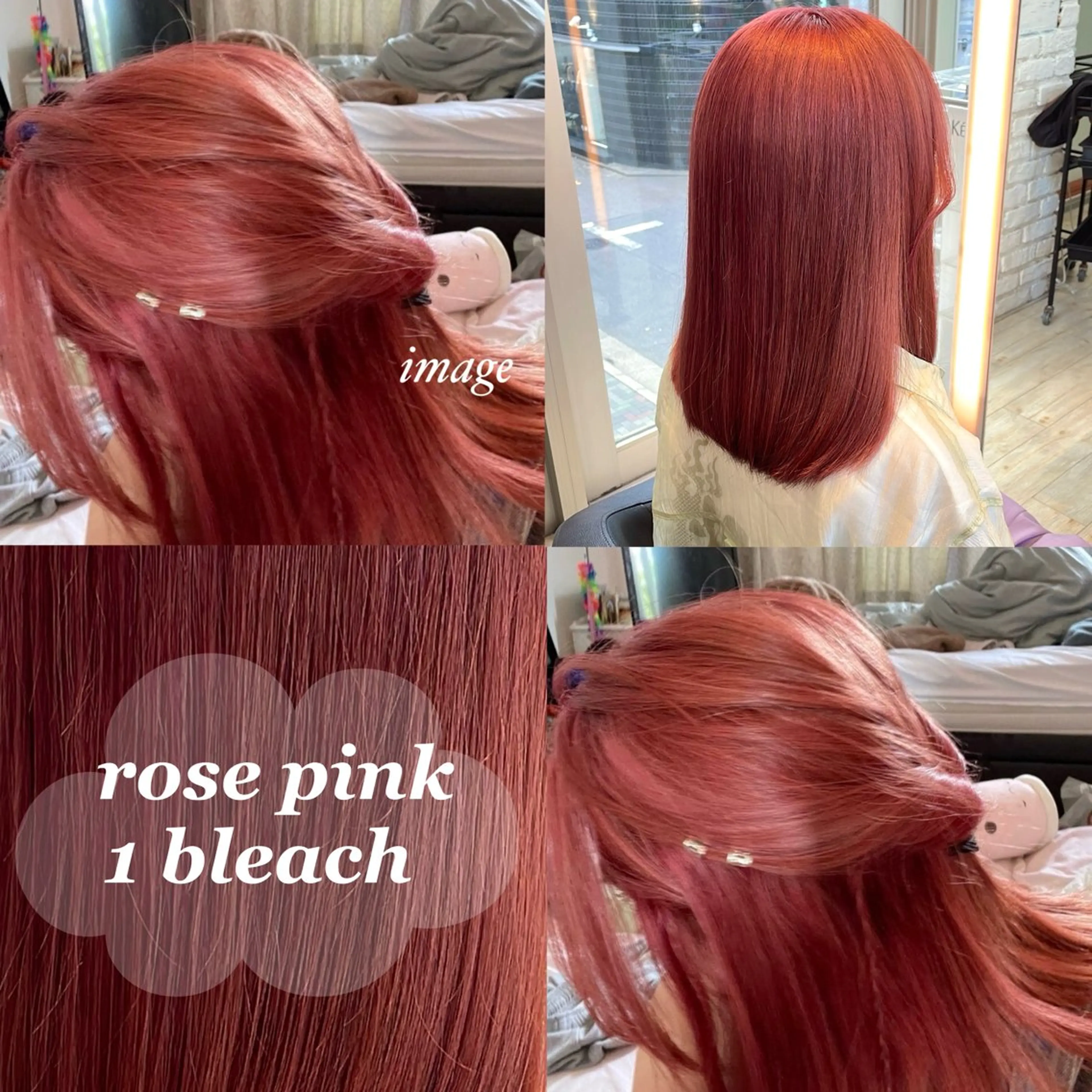 ミディアム カラー ピンクカラー カット ヘアカラー トリートメント ブリーチ/髪質改善/ 透明感カラー/暖色のヘアスタイル